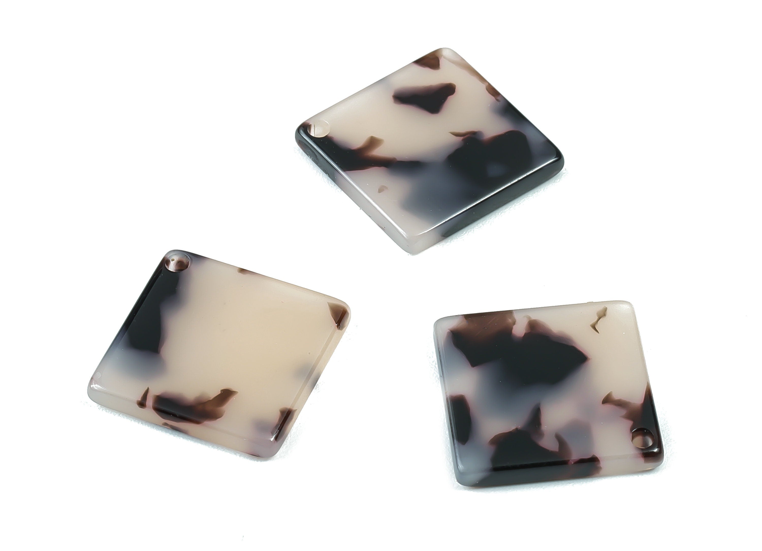 Acetate Square Charms - Blonde Tortoise Shell Earrings - Square Earrings and Pendant - Color Code: A06 - 18x18mm - AC1078B - DOMEDBAZAAR