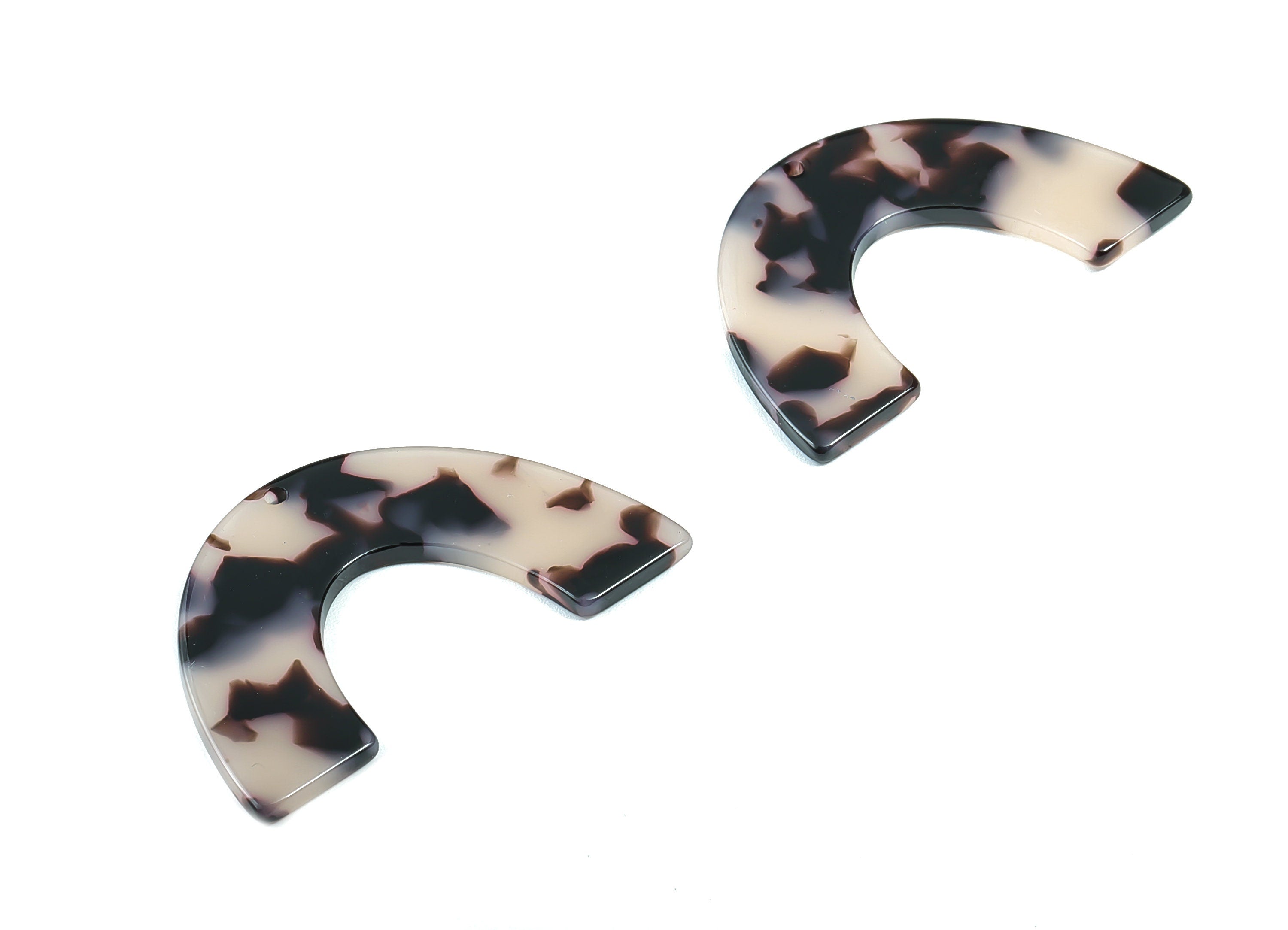 Acetate Large Arch Earring Charms One Hole - Semi Oval & U Shaped Pendant - Color Code: A06 - 30.5x48.2x2.51mm - AC1095B - DOMEDBAZAAR
