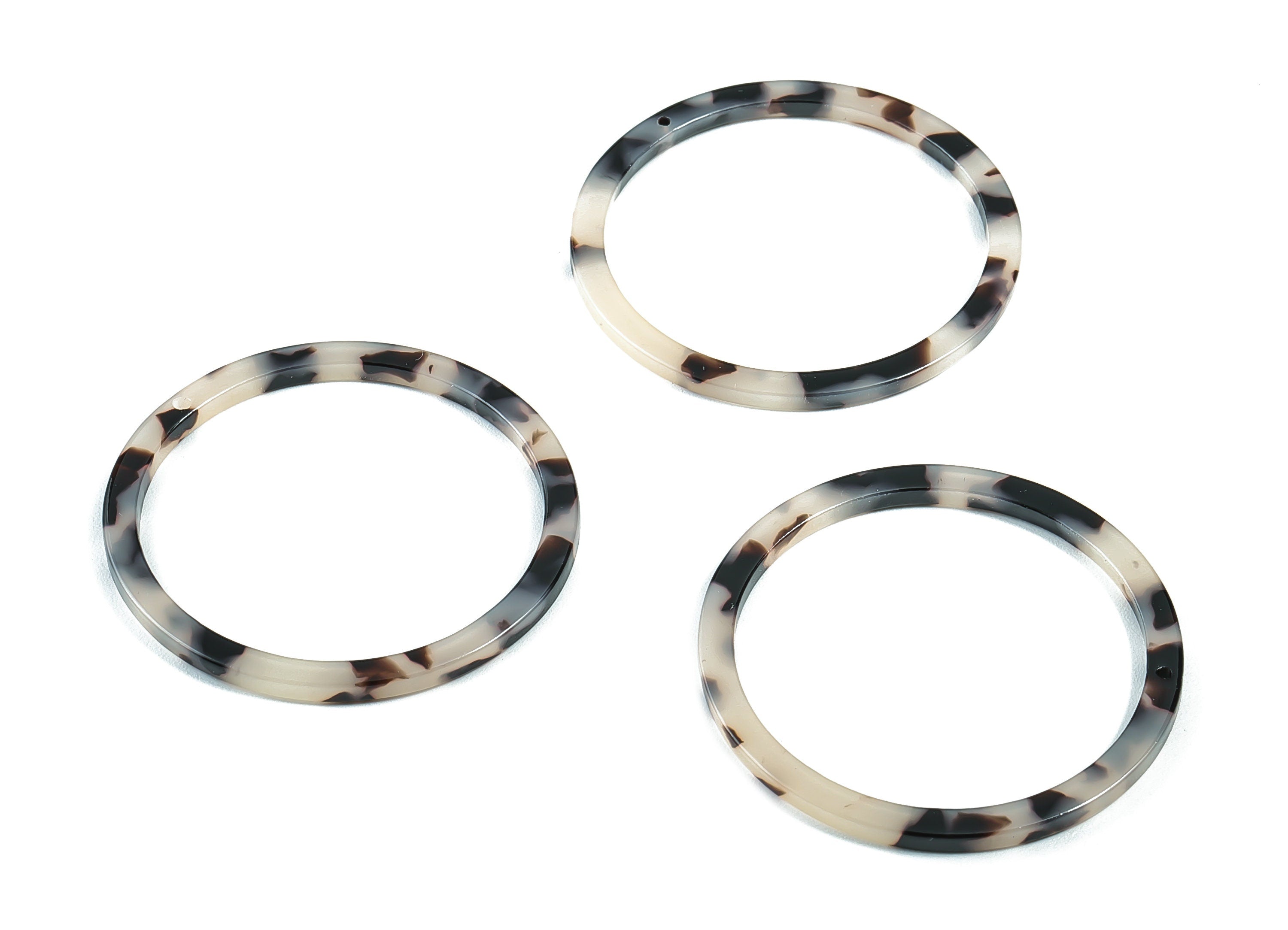 Acetate Acrylic Hoop Earring Charms - Circle Pendant - Earring Findings - Jewelry Supplies - Color Code: A06 - 44.3x44.3x2.7mm - AC1126B - DOMEDBAZAAR