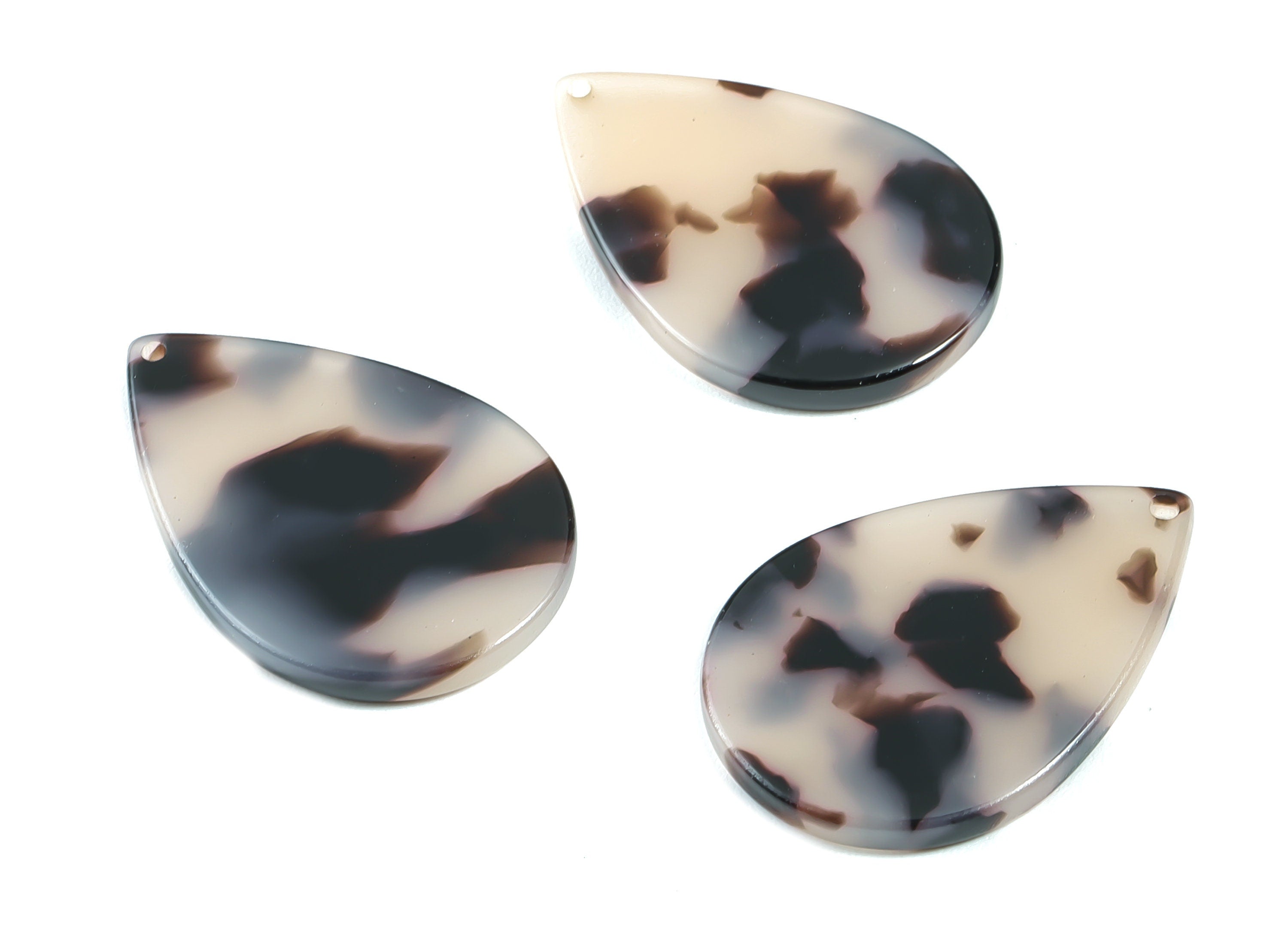 Acetate Drop Charms - Blonde Tortoise Shell Earrings - Drop Pendant - Color Code: A06 - 30.5x21x2.6mm - AC1127C - DOMEDBAZAAR