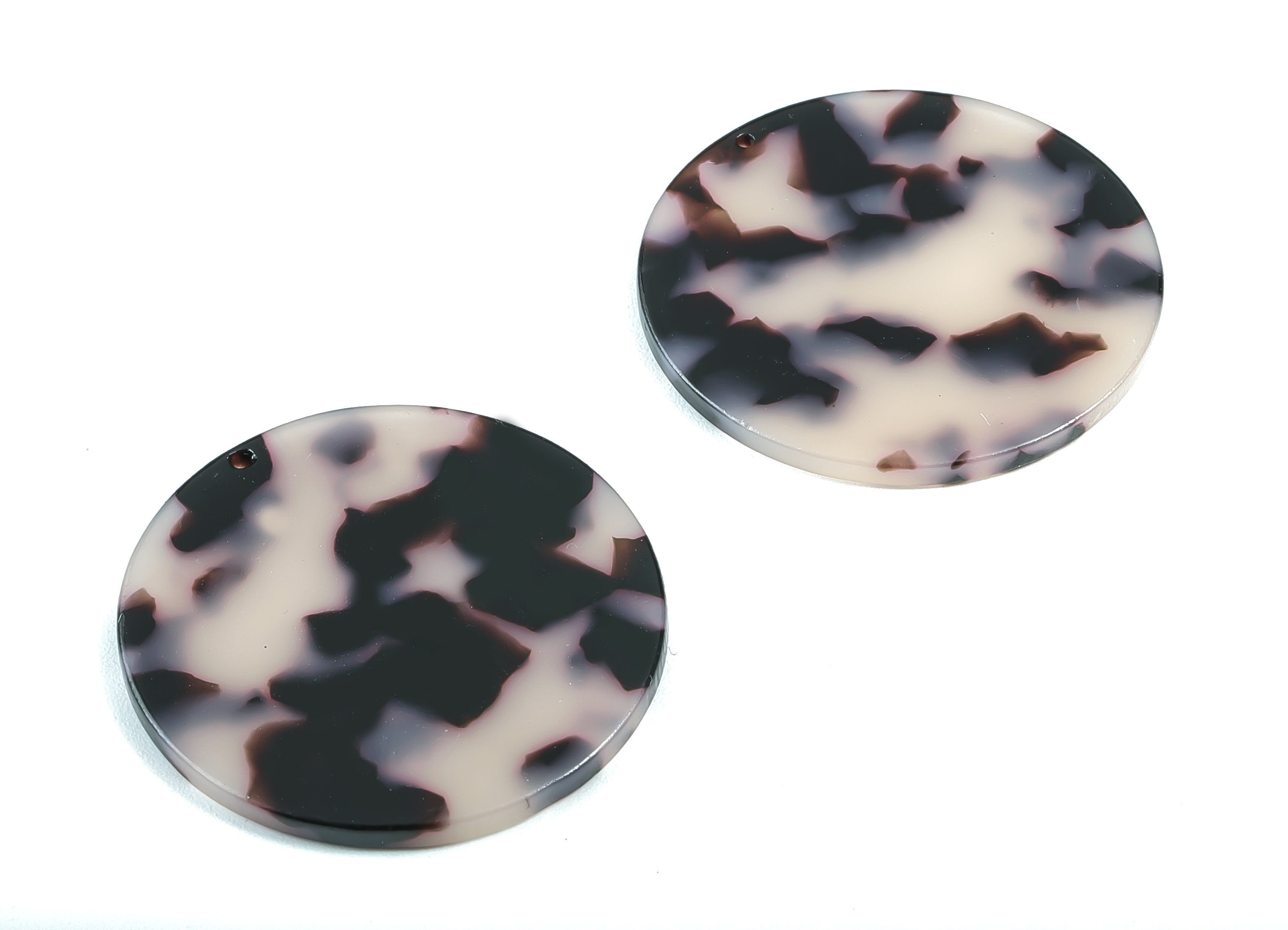 Acetate Round Charms - Blond Tortoise Shell Earrings - Round Earrings and Pendant - Color Code: A06 - 37.4x37.4x2.54mm - AC1571-A06 - DOMEDBAZAAR