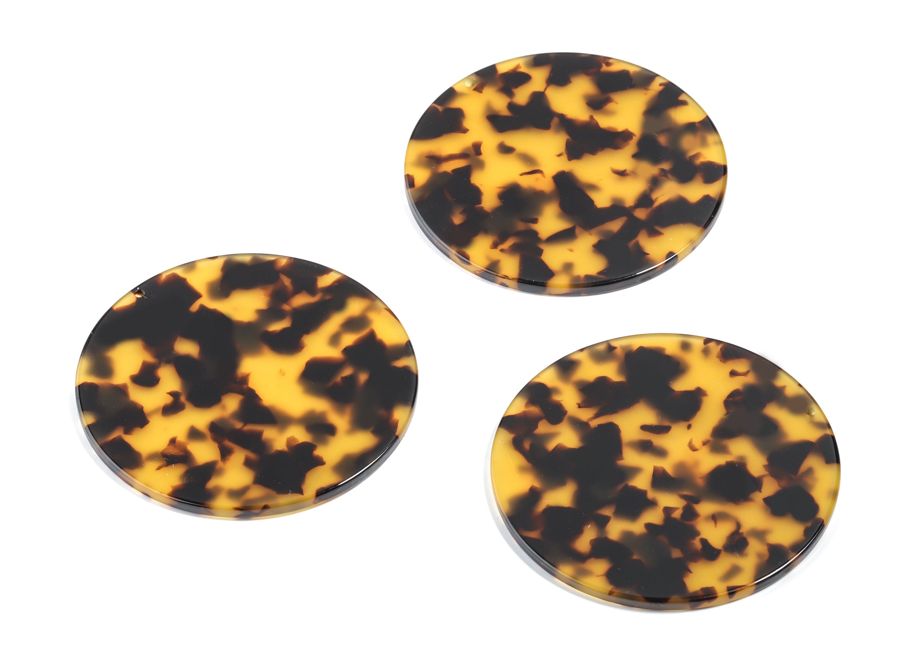 Acetate Coin Earring Charms - Solid Tortoise Shell Earrings - Coin Pendant - Jewelry Supplies - Color Code: A02 - 57x57x2.75mm - AC1296-A02 - DOMEDBAZAAR