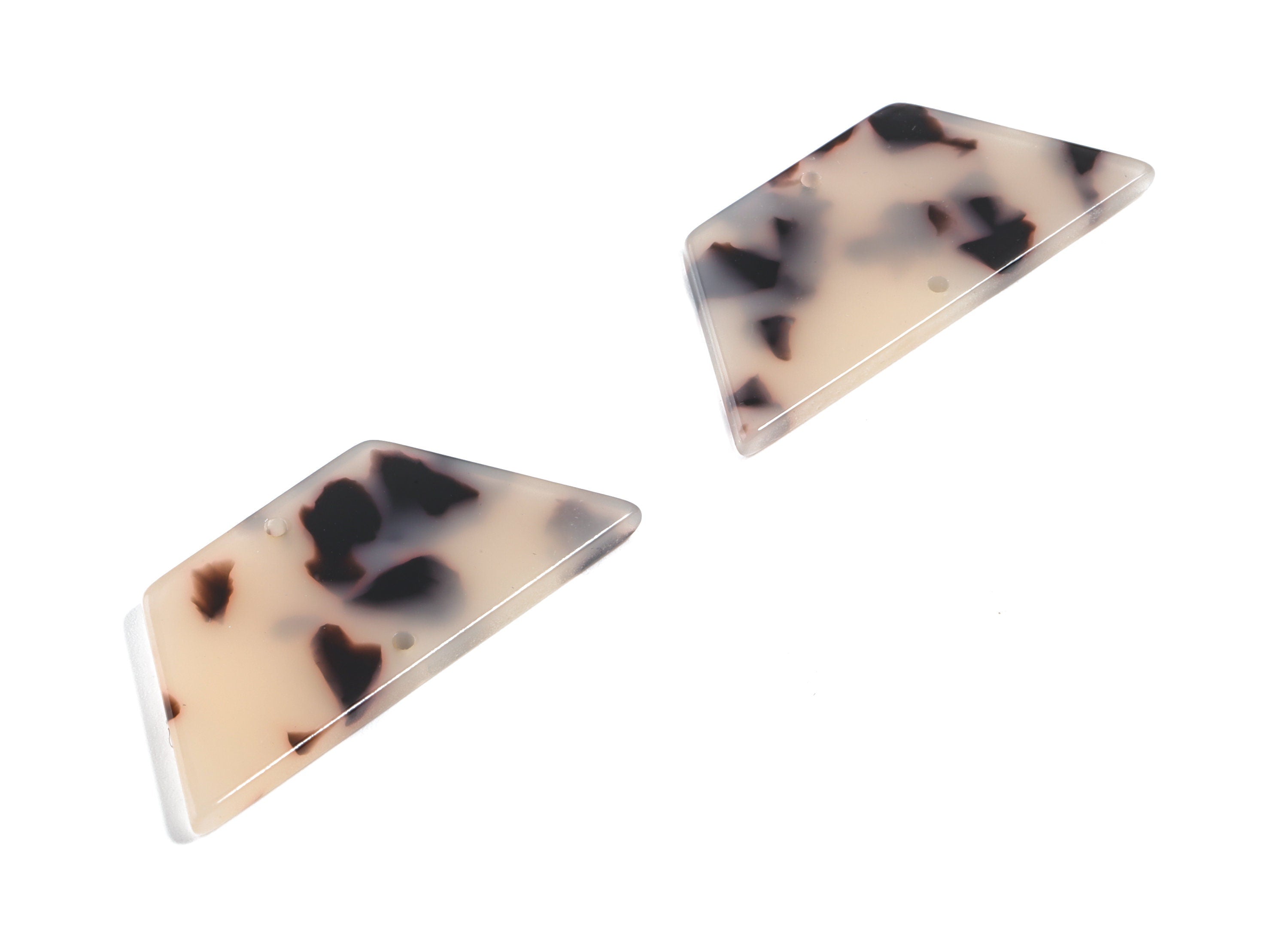 Acetate Trapezoid Connectors - 2 Holes Trapezoid Blond Tortoise Shell Earring - Color Code: A07 - 36.62x16x2.67mm - AC1802-A07 - DOMEDBAZAAR