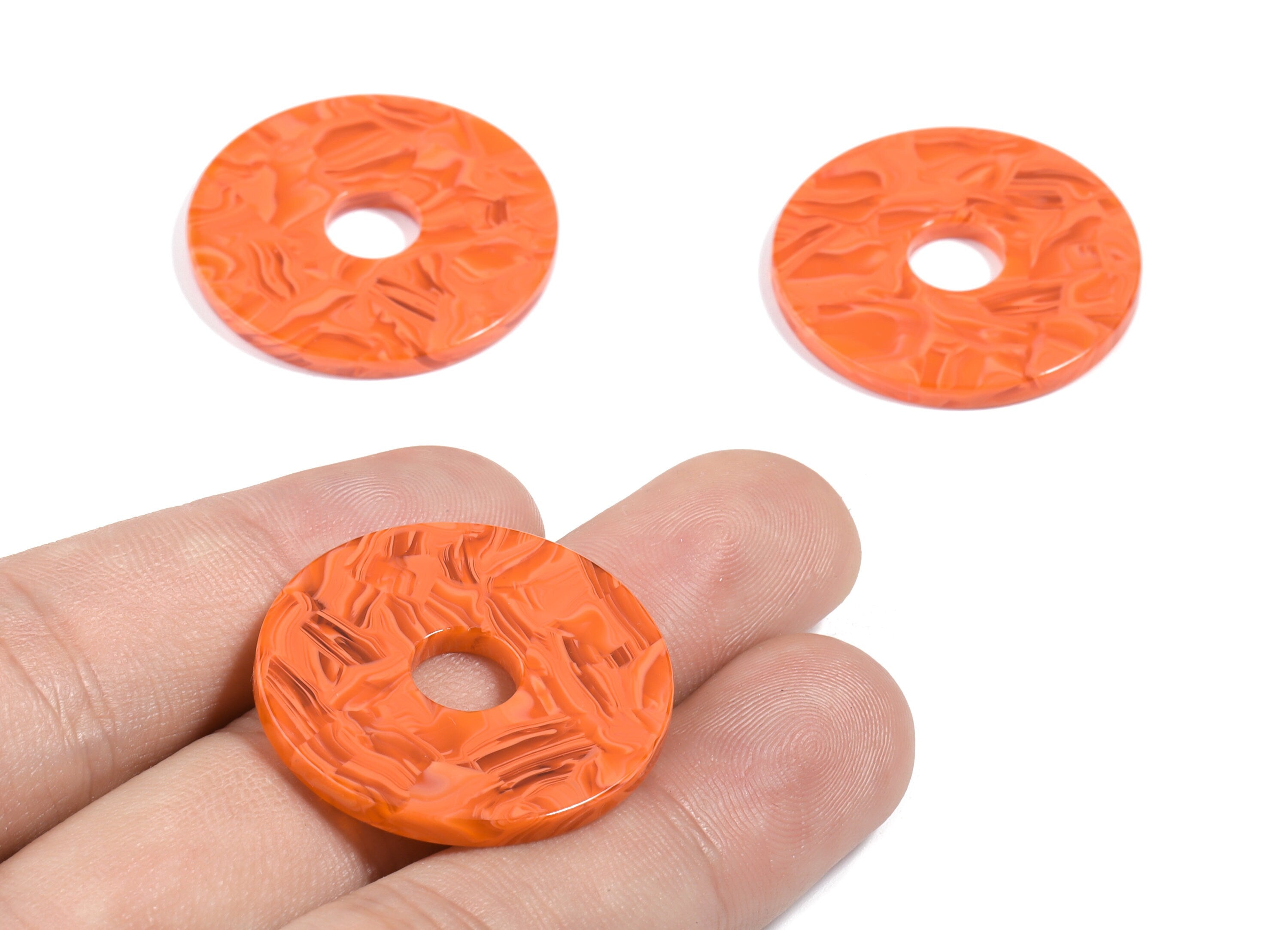 Acetate Circle Charms - Circle Earring & Pendant - Earring Findings - Jewelry Supplies - Color Code: A459 - 29.56x29.56x2.63mm - AC1754-A459 - DOMEDBAZAAR