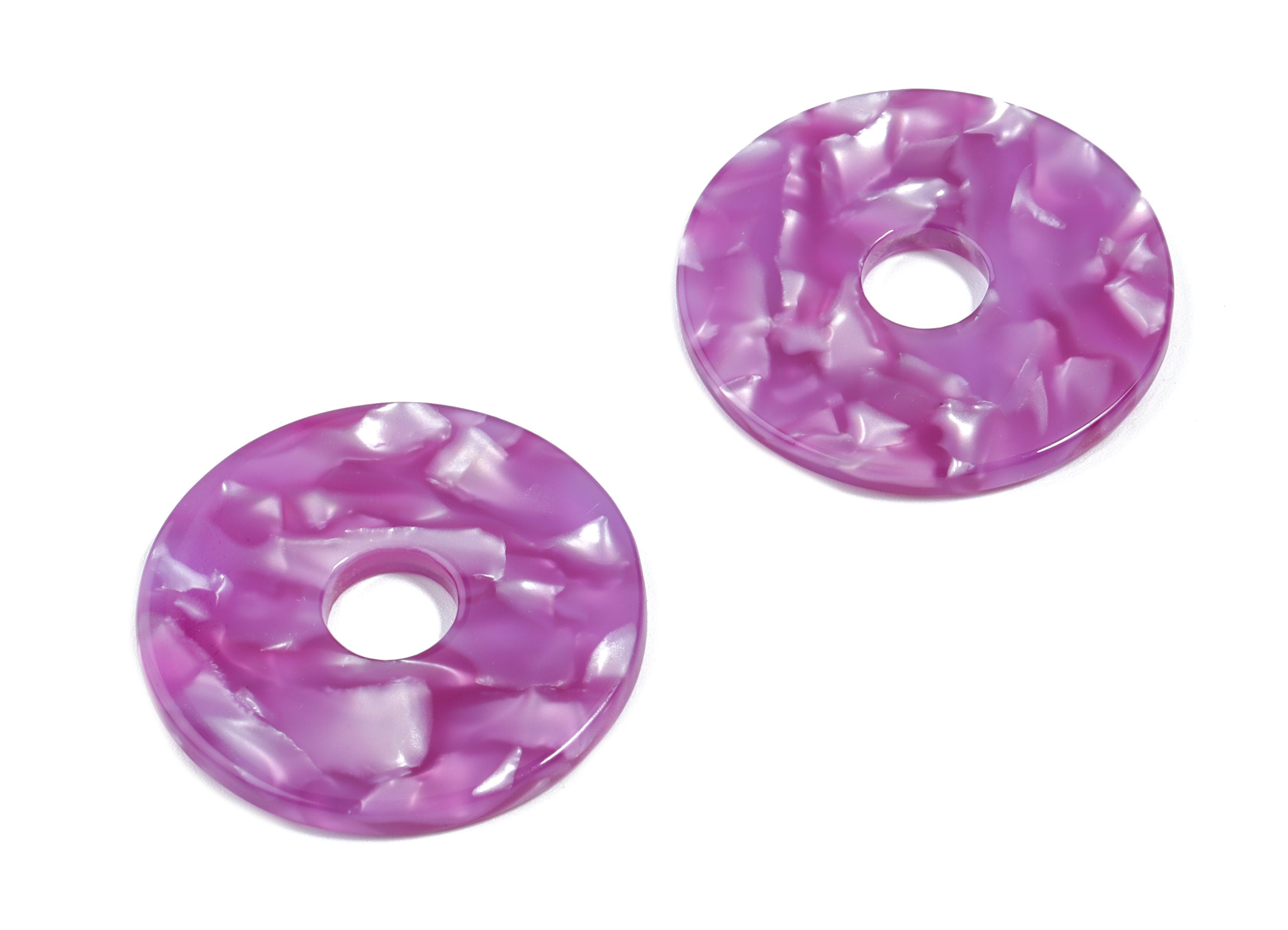 Acetate Circle Charms - Circle Earring & Pendant - Earring Findings - Jewelry Supplies - Color Code: A460 - 29.56x29.56x2.63mm - AC1754-A460 - DOMEDBAZAAR
