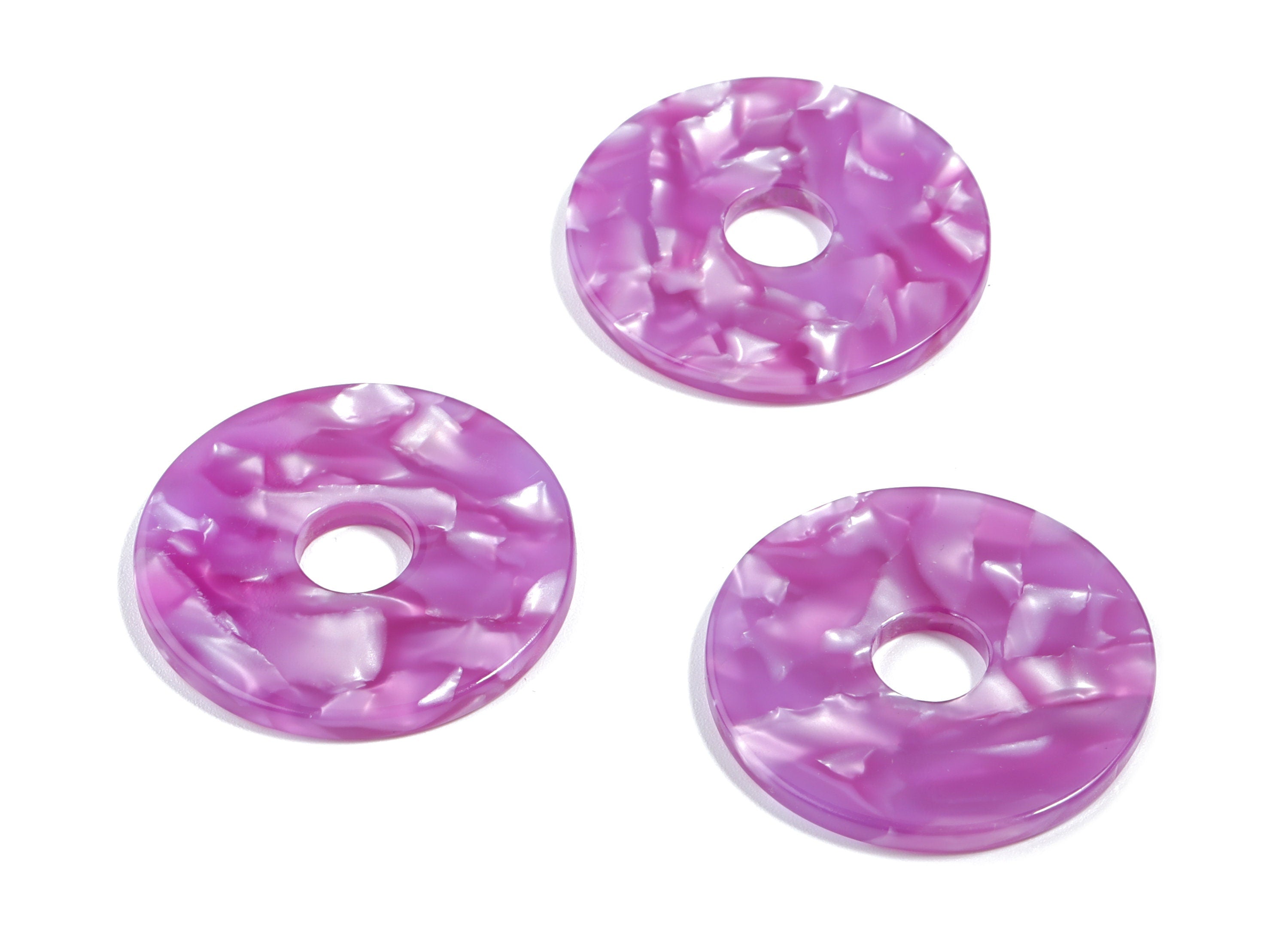 Acetate Circle Charms - Circle Earring & Pendant - Earring Findings - Jewelry Supplies - Color Code: A460 - 29.56x29.56x2.63mm - AC1754-A460 - DOMEDBAZAAR