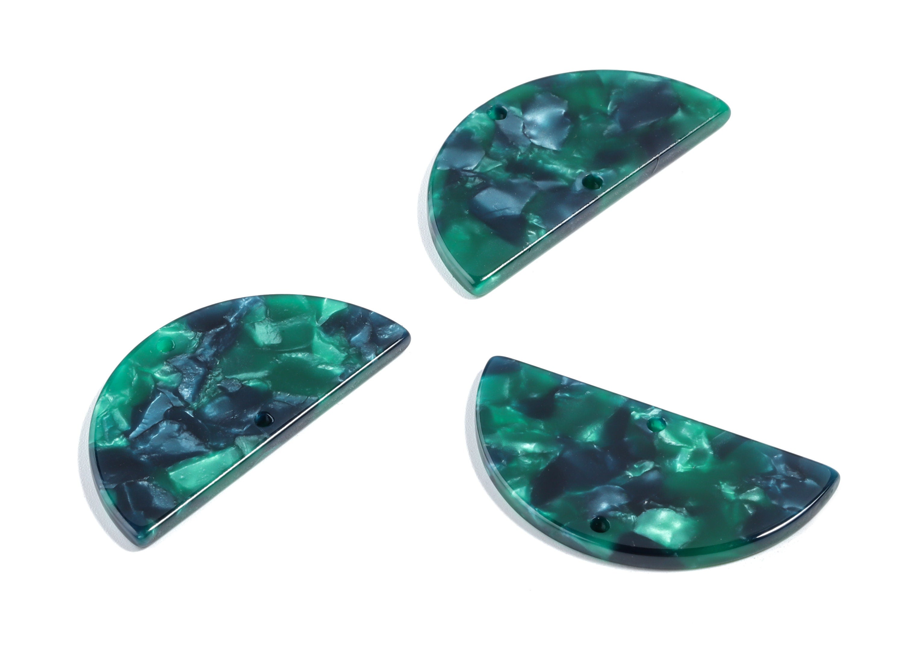 Acetate Semicircle Connectors - 2 Holes - Half Moon Earrings - Earring Findings - Color Code:A13 - 37.2x18.55x2.4mm - AC1794-A13 - DOMEDBAZAAR