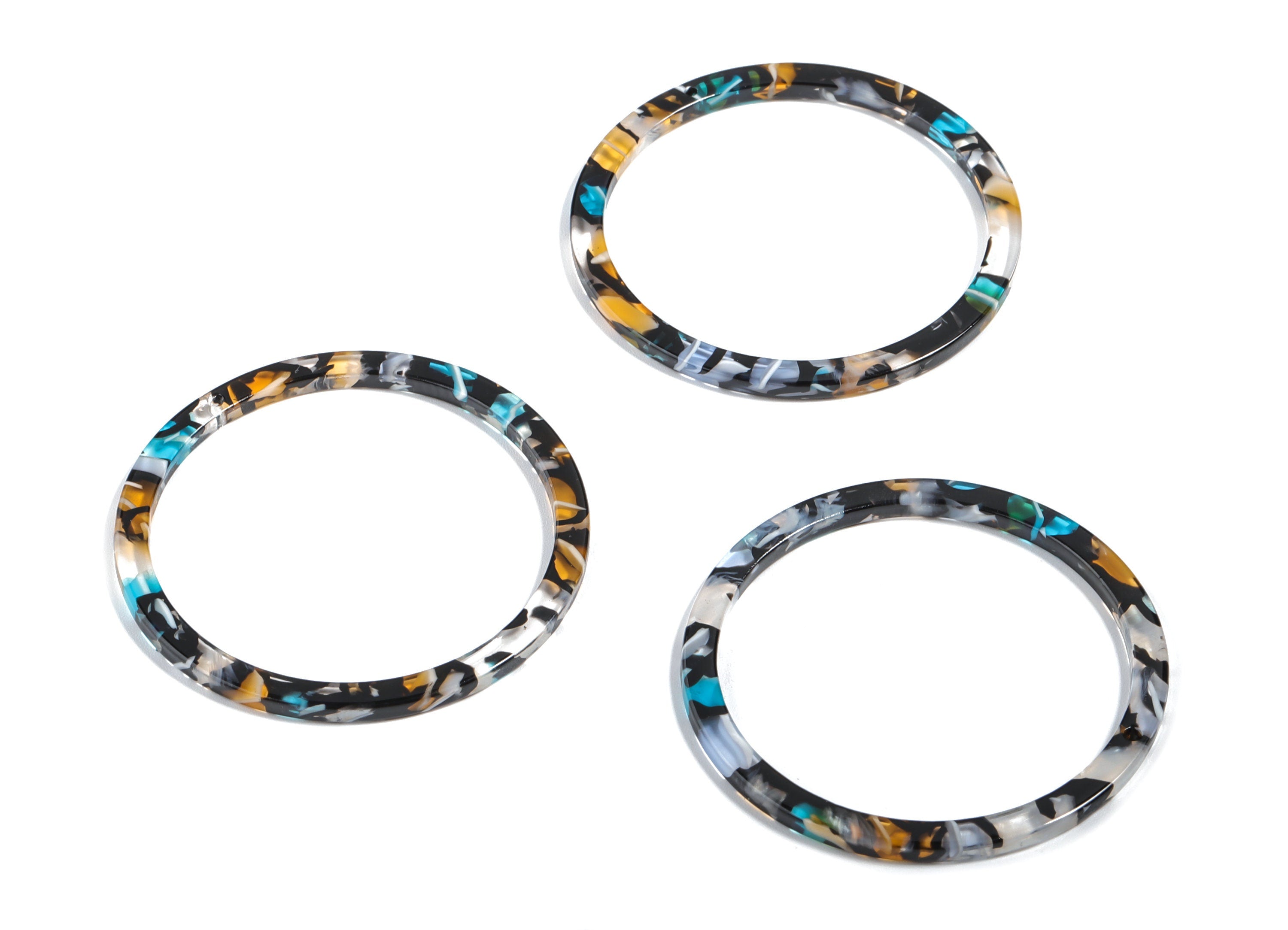 Acetate Circle Earring Charms - Circle Earring Pendant - Earring Findings - Jewelry Supplies - Color Code: A335 - 44x44x2.7mm - AC1126-A335 - DOMEDBAZAAR