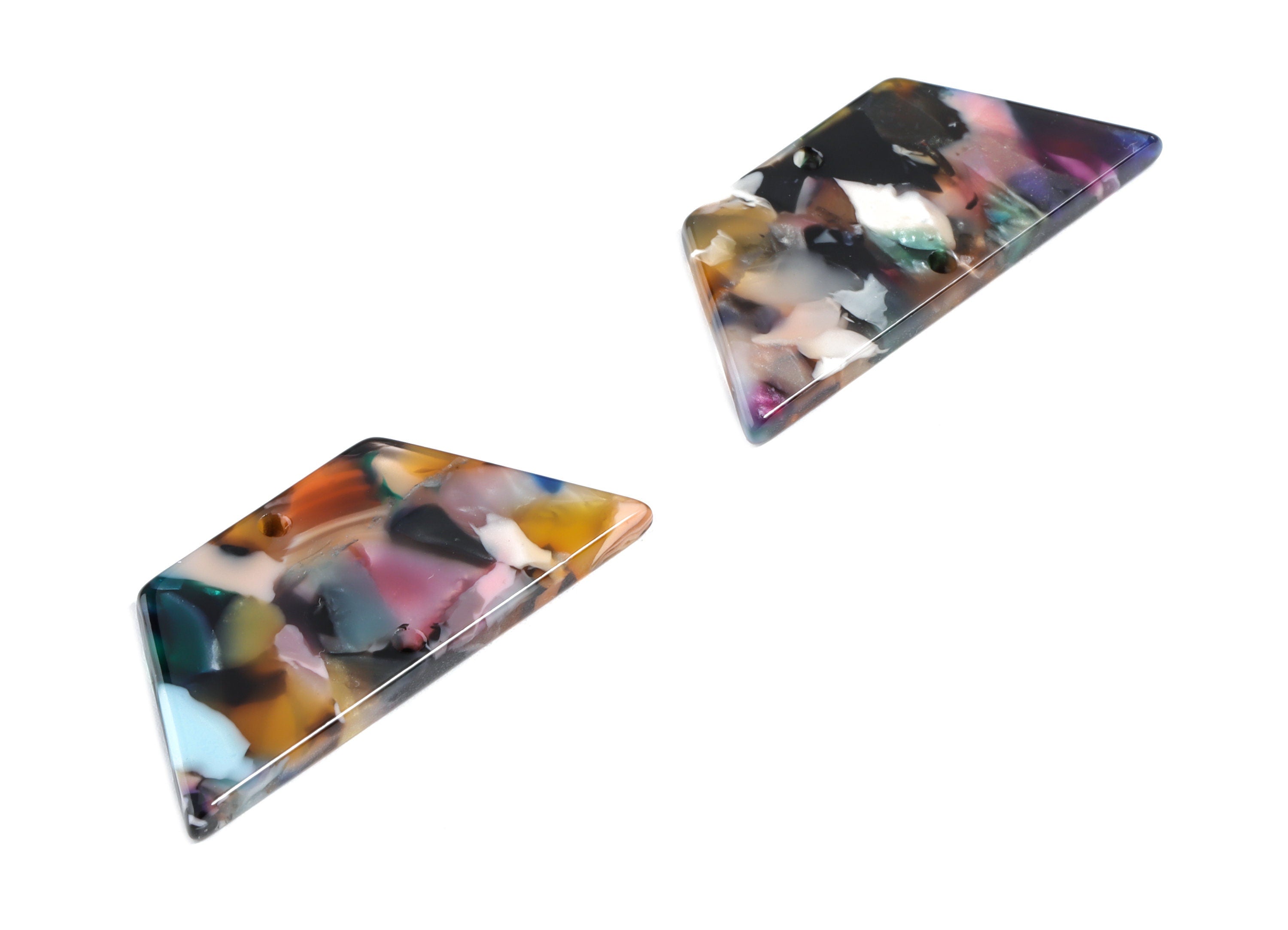Acetate Trapezoid Connectors - 2 Holes - Trapezoid Earrings - Earring Findings - Color Code:A58 - 36.62x16x2.67mm - AC1802-A58 - DOMEDBAZAAR