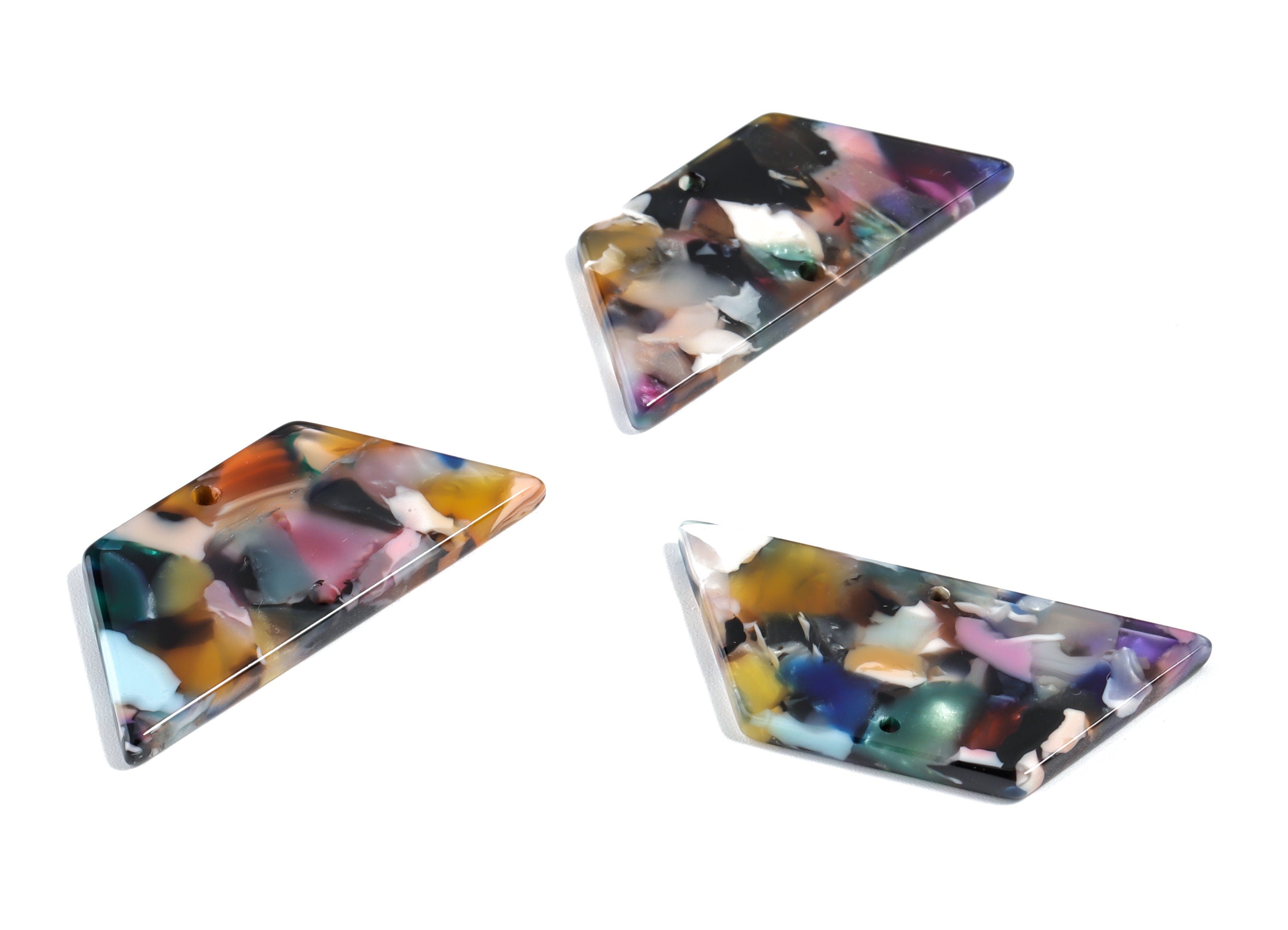 Acetate Trapezoid Connectors - 2 Holes - Trapezoid Earrings - Earring Findings - Color Code:A58 - 36.62x16x2.67mm - AC1802-A58 - DOMEDBAZAAR