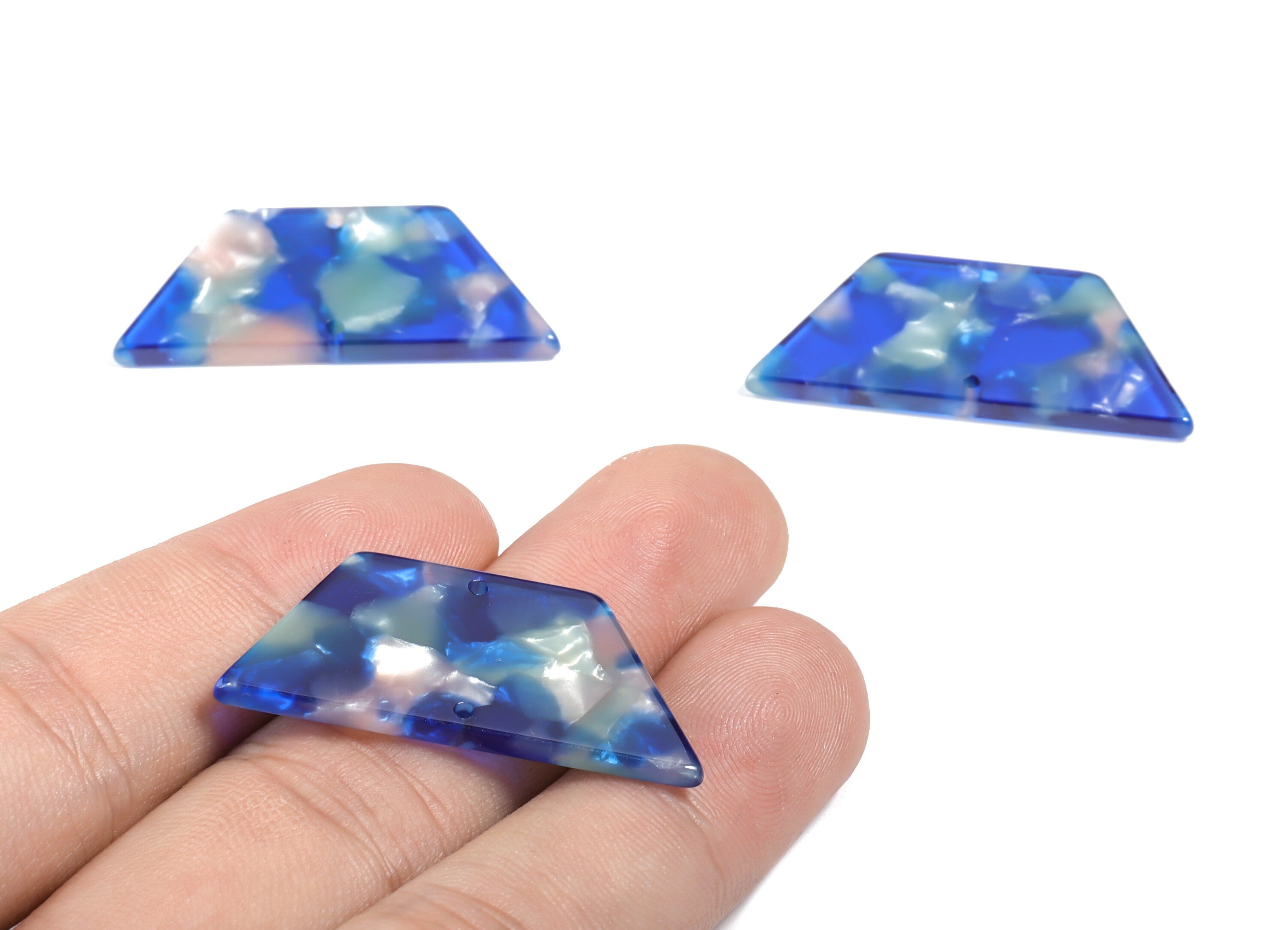 Acetate Trapezoid Connectors - 2 Holes - Trapezoid Earrings - Earring Findings - Color Code:A37 - 36.62x16x2.67mm - AC1802-A37 - DOMEDBAZAAR