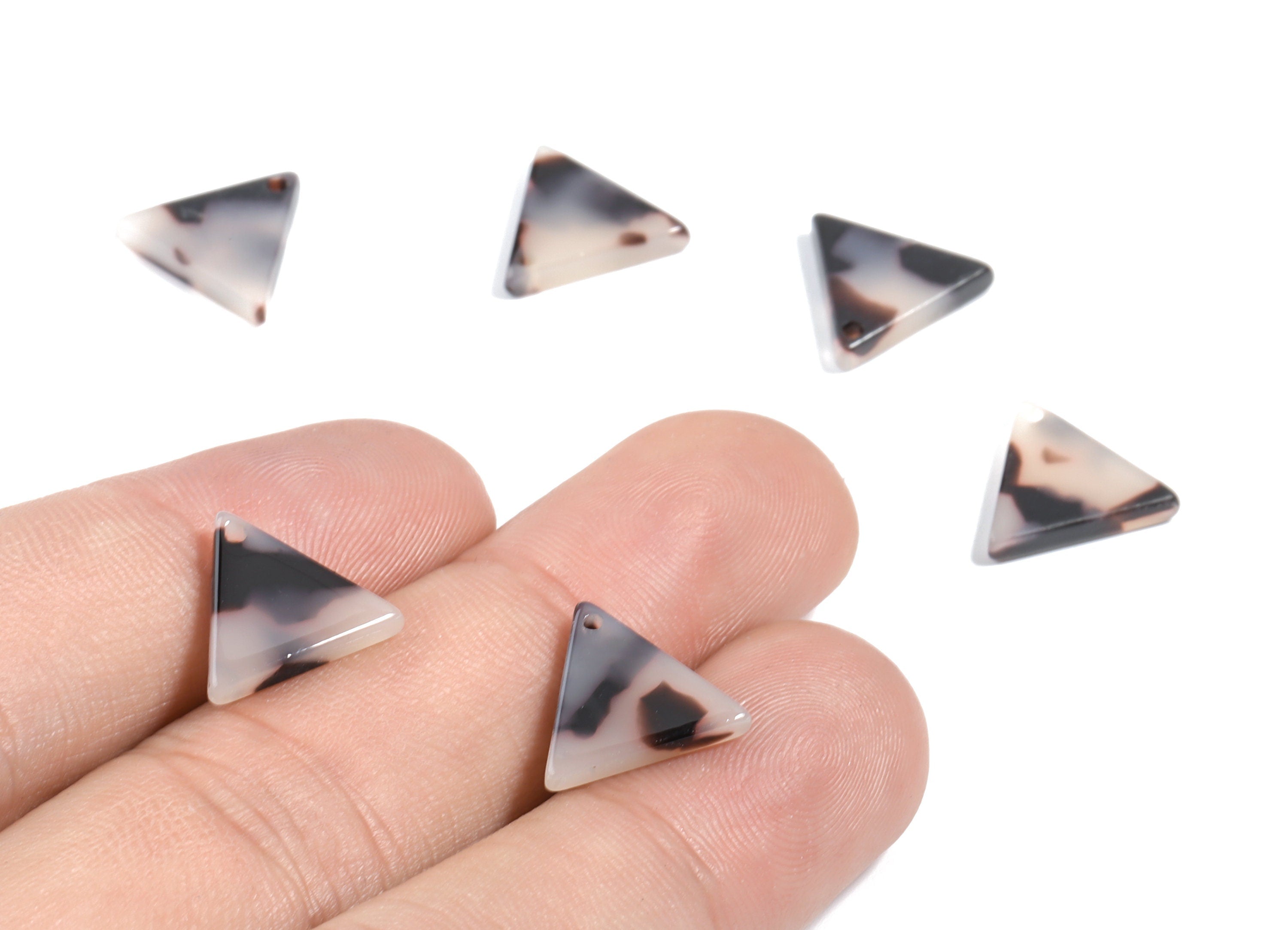 Acetate Triangle Charms - Triangle Earrings and Pendant -Blonde Tortoise Shell Earrings - Color Code: A07 - 13.39x11.98x2.61mm - AC1674-A07 - DOMEDBAZAAR