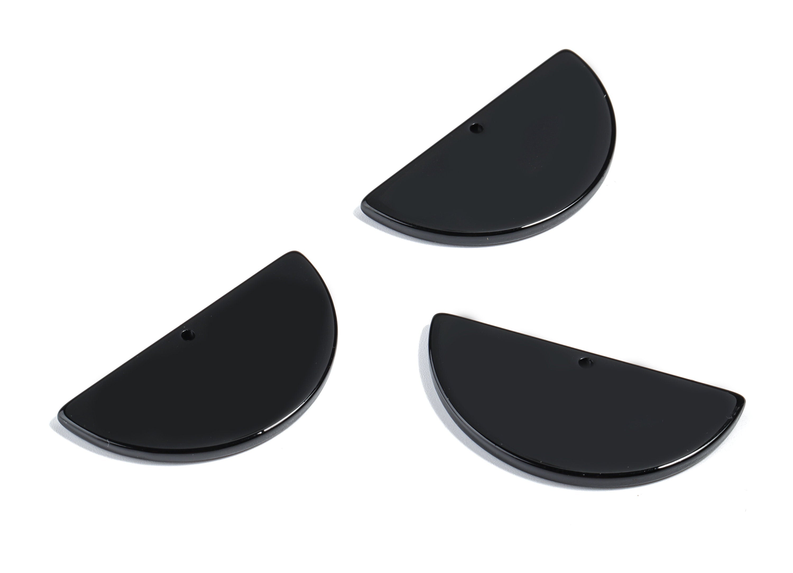 Acrylic Semi circle Earring Charm - Acrylic Half Moon Pendant - Earring Finding - Color Code: A66 - 39x19.3x2.55mm - AC1865-A66 - DOMEDBAZAAR