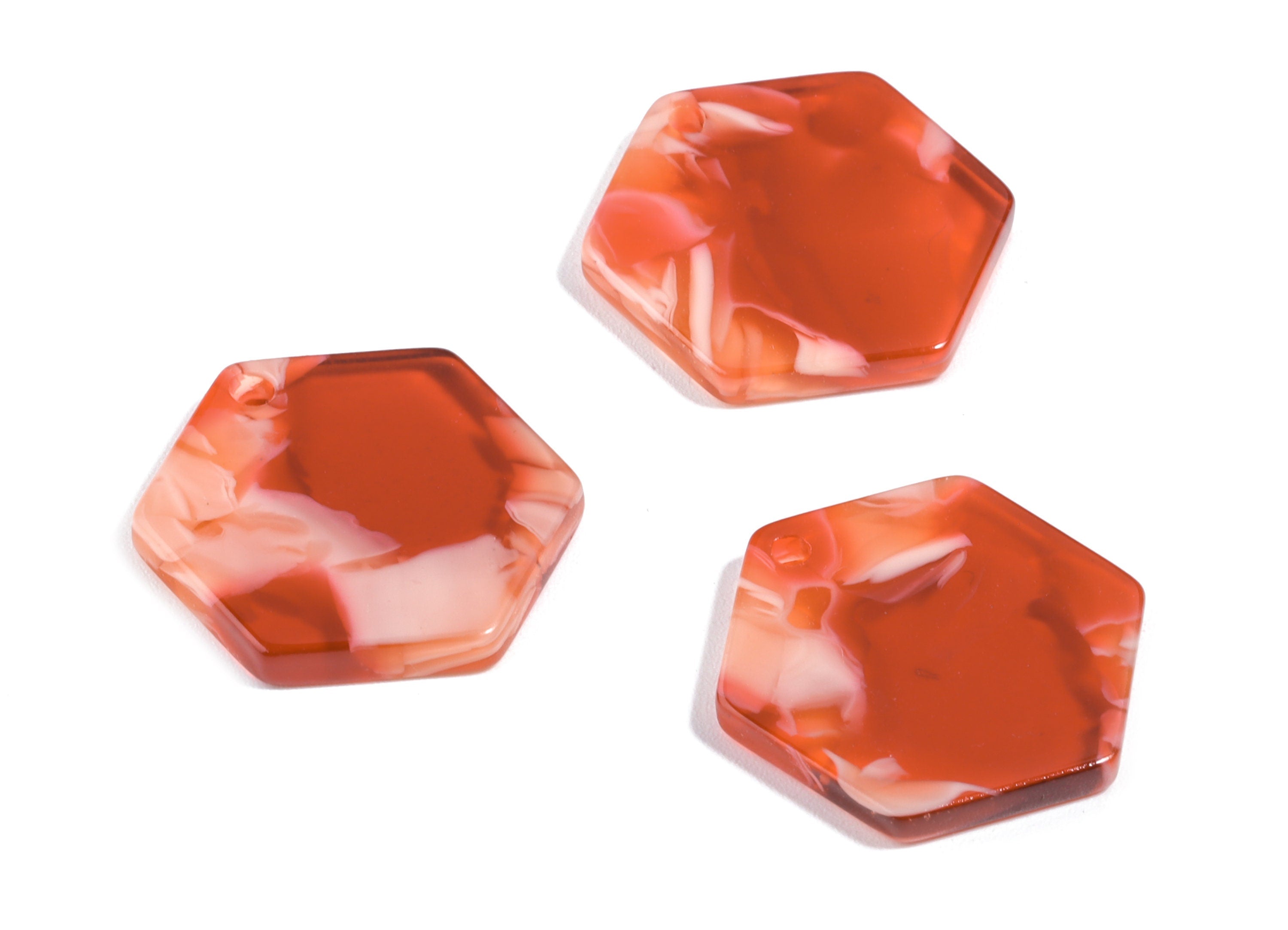 Acetate Hexagon Earring Charm - Hexagon Pendant - Earring  Findings - Jewelry Supplies - Color Code:A143 - 20.3x18.9x2.45mm - AC1863-A143 - DOMEDBAZAAR