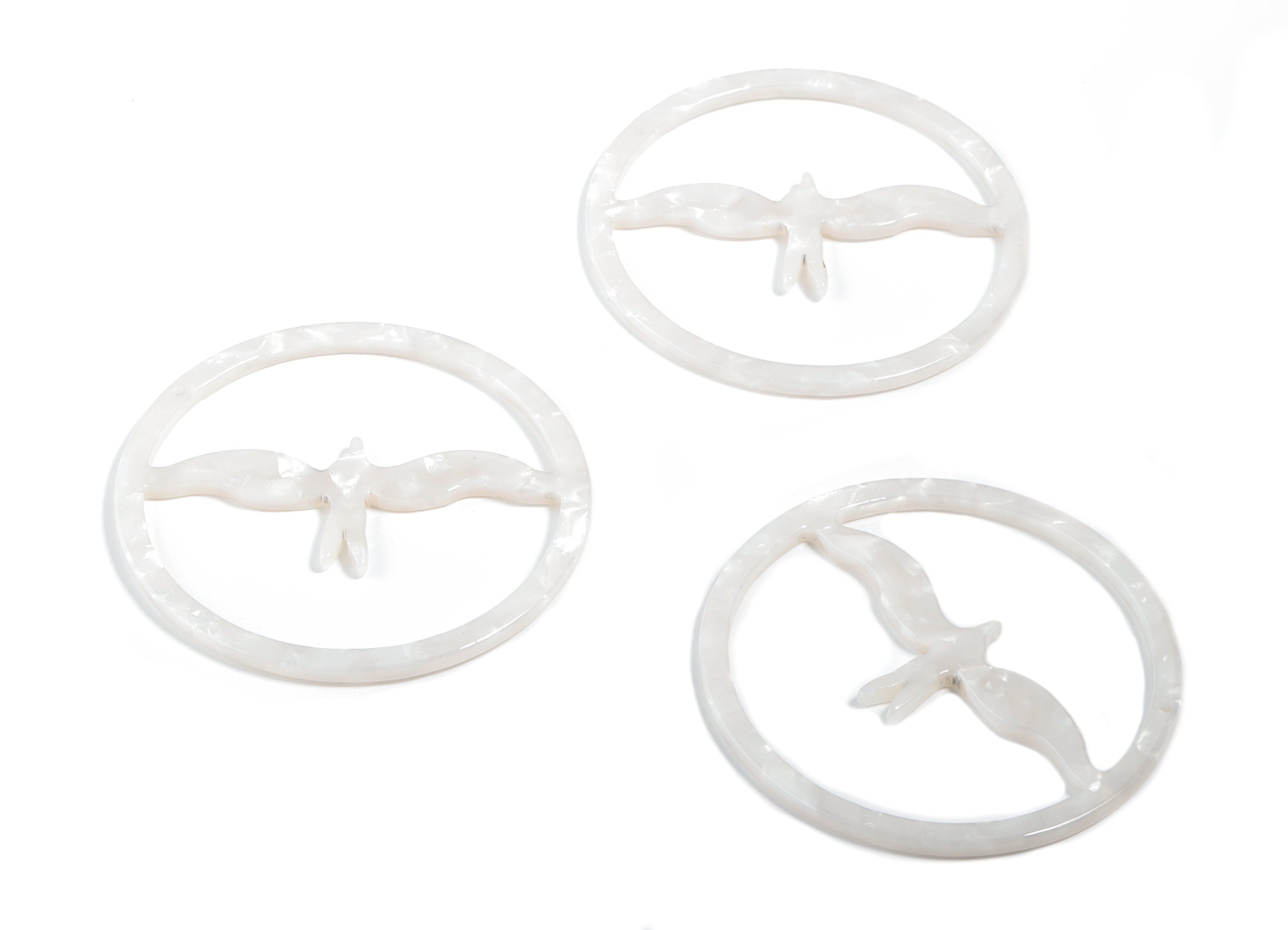 Acetate Swallow Earring Hoop - Bird Hoop Earring Charm and Pendant- Jewelry Supplies - Color Code:A12 - 50.33x50.33x2.48mm - AC1869-A12 - DOMEDBAZAAR