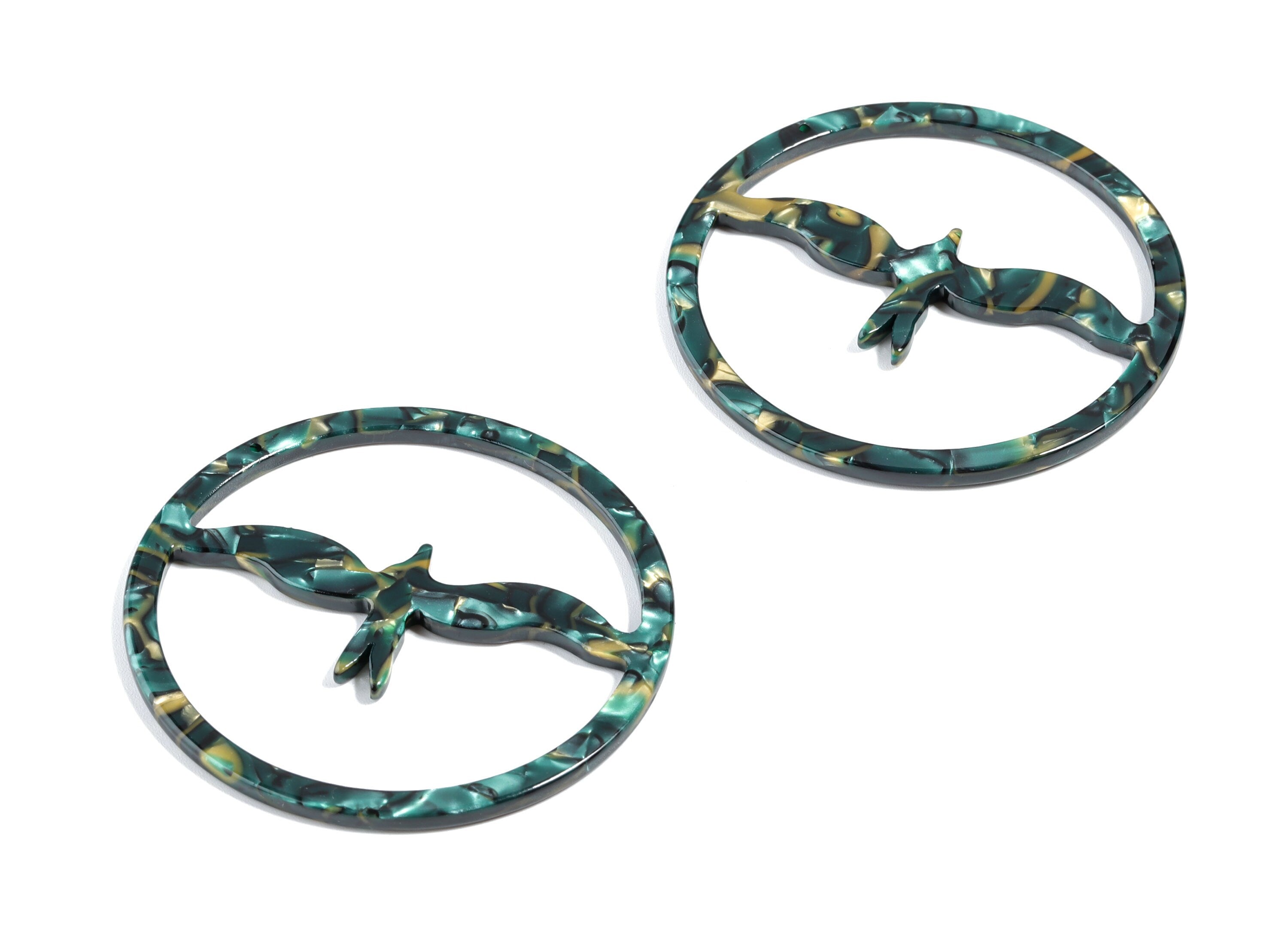 Acetate Swallow Earring Hoop - Bird Hoop Earring Charm and Pendant- Jewelry Supplies - Color Code:A458 - 50.33x50.33x2.48mm - AC1869-A458 - DOMEDBAZAAR