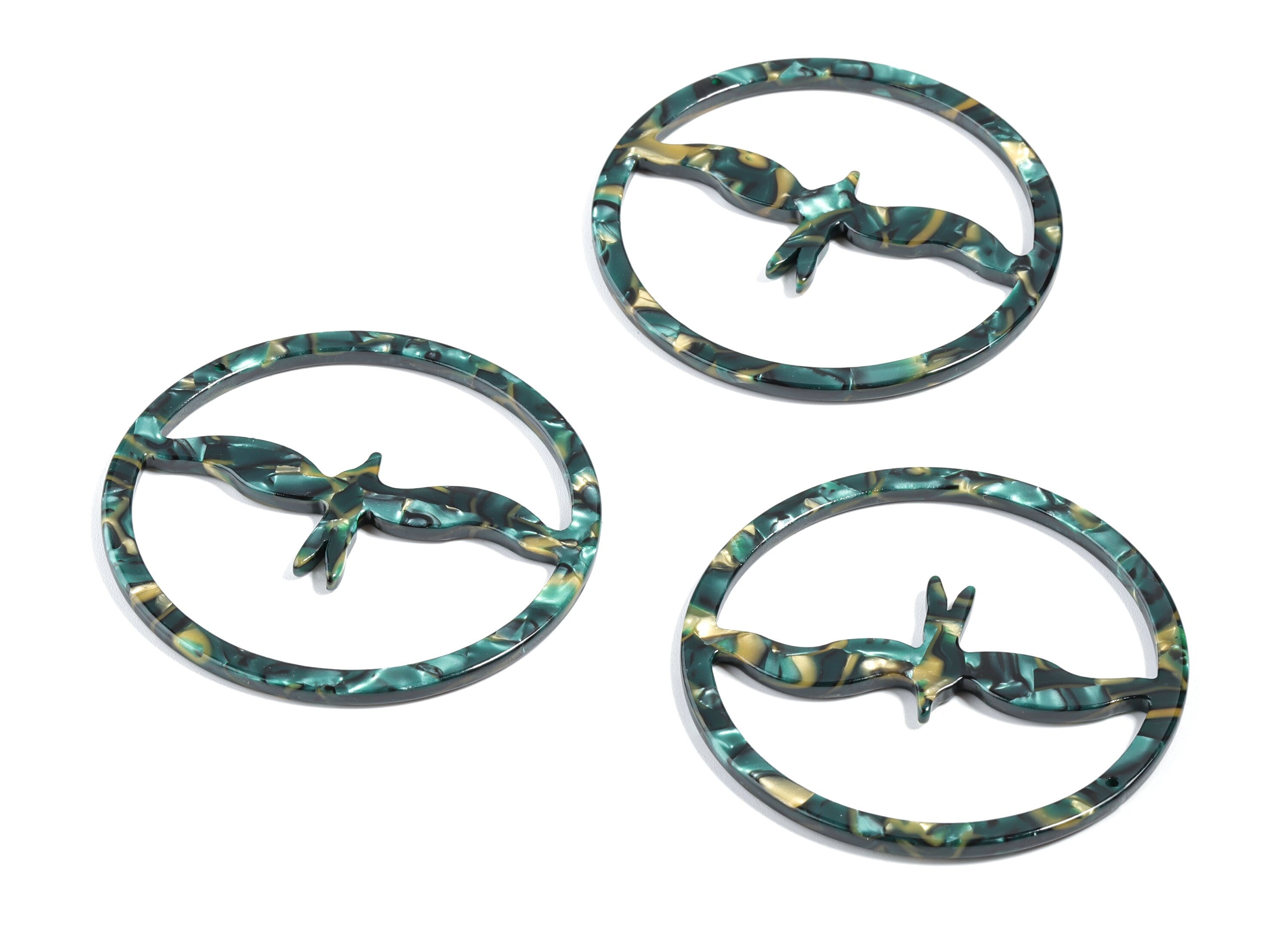 Acetate Swallow Earring Hoop - Bird Hoop Earring Charm and Pendant- Jewelry Supplies - Color Code:A458 - 50.33x50.33x2.48mm - AC1869-A458 - DOMEDBAZAAR