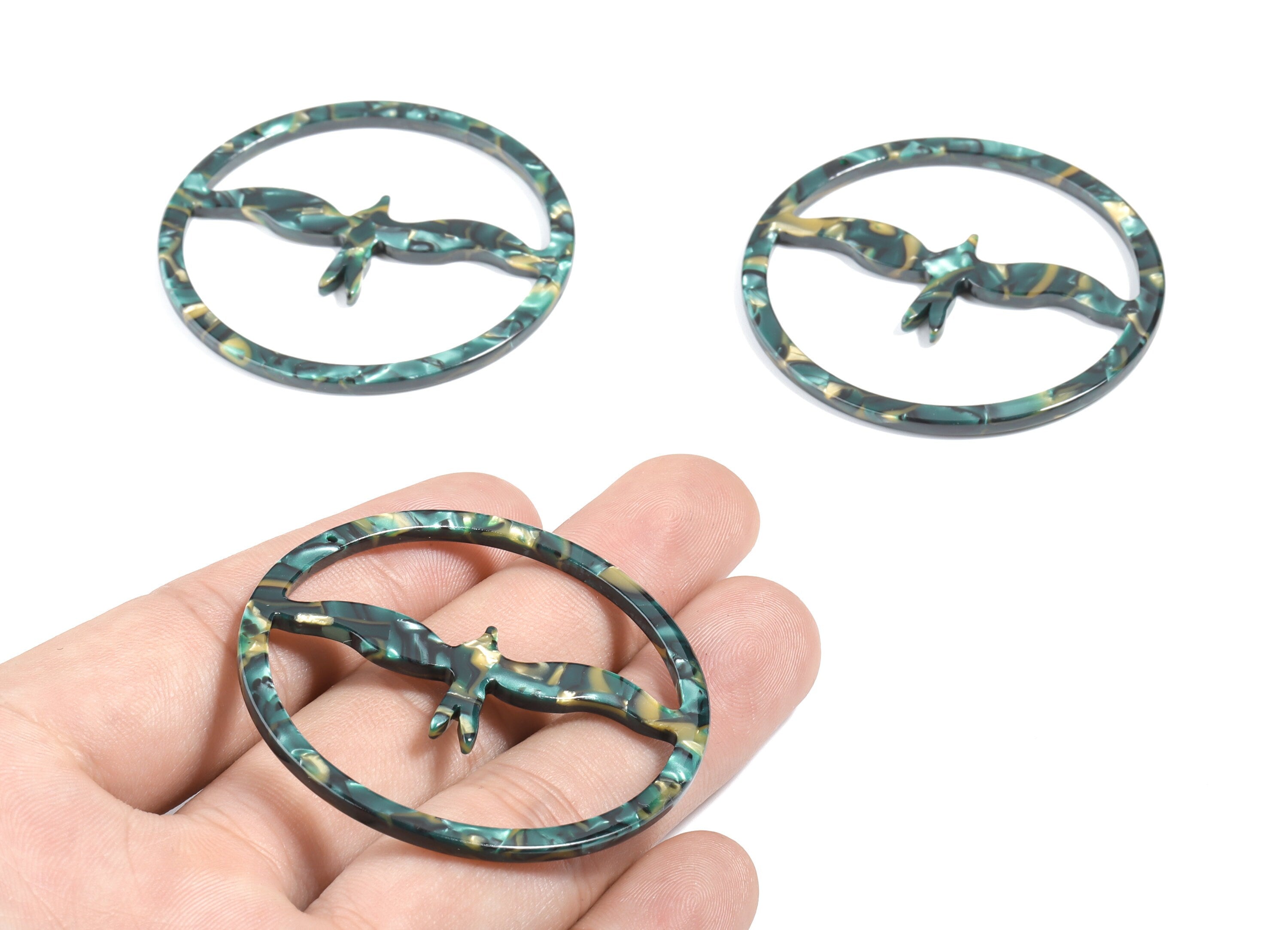 Acetate Swallow Earring Hoop - Bird Hoop Earring Charm and Pendant- Jewelry Supplies - Color Code:A458 - 50.33x50.33x2.48mm - AC1869-A458 - DOMEDBAZAAR