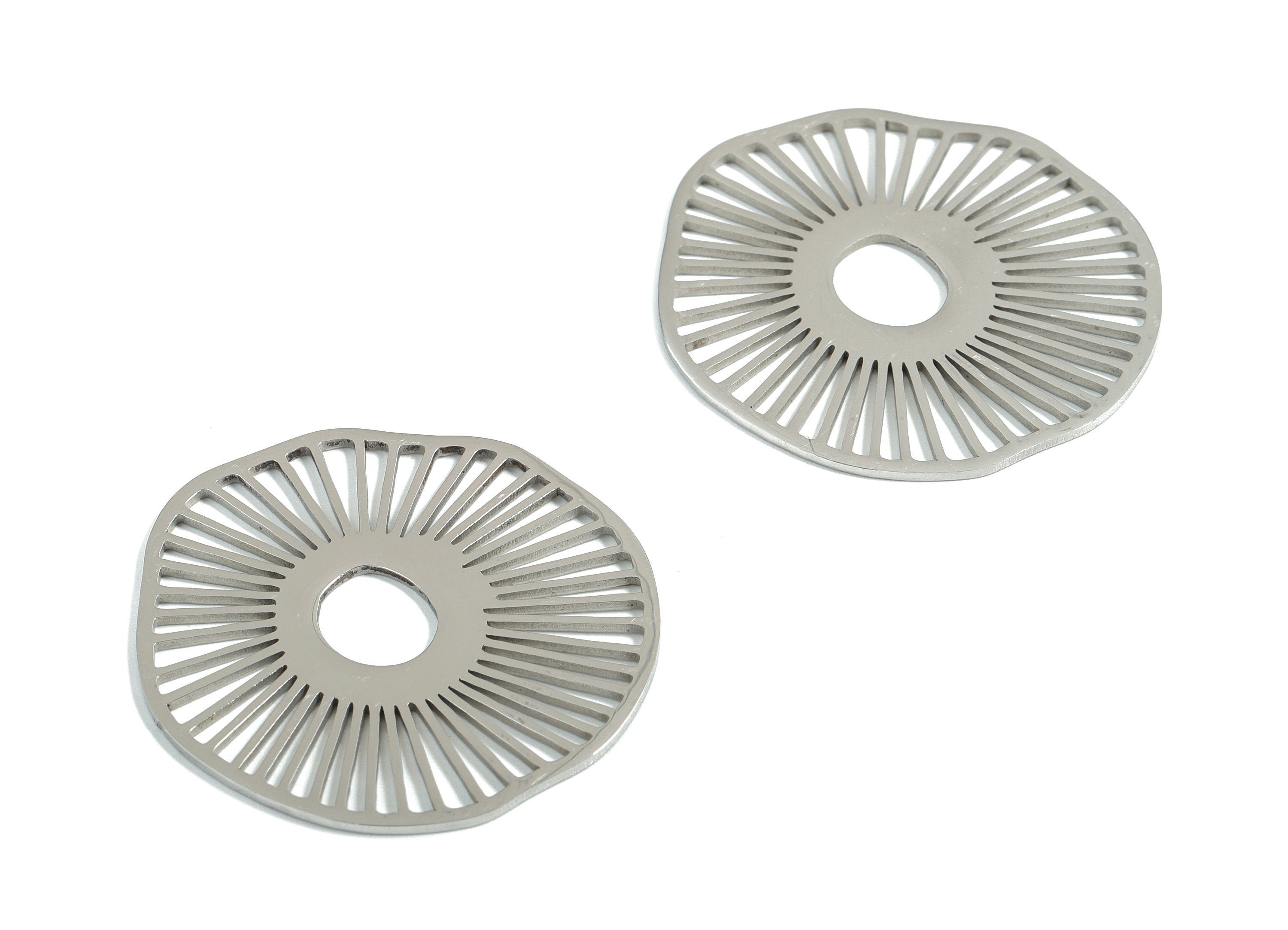 Stainless Steel Round Charms - Round Earrings and Pendant - Earring Findings - Jewelry Supplies - 34.01x31.49x0.96mm - SS1180 - DOMEDBAZAAR