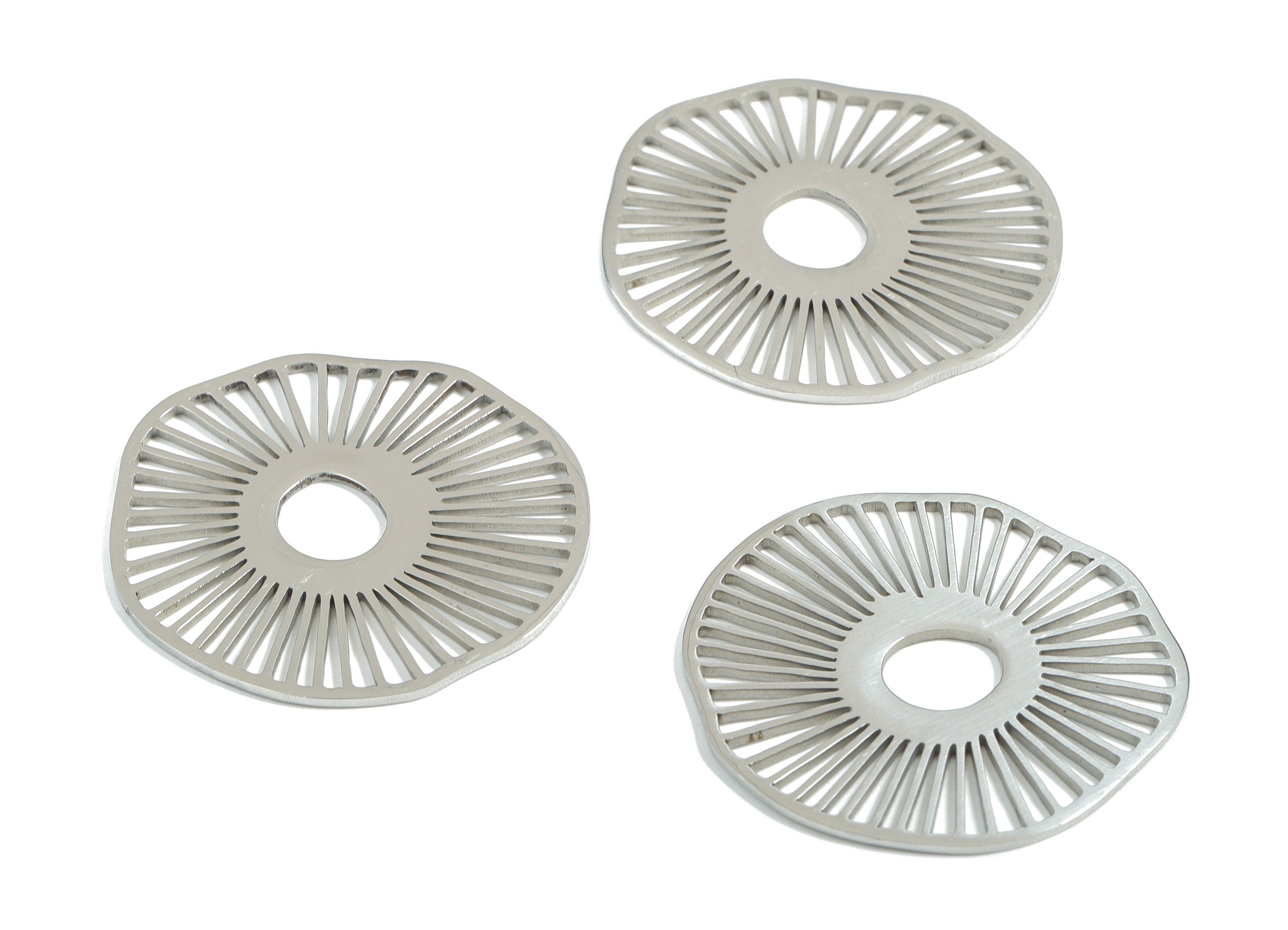 Stainless Steel Round Charms - Round Earrings and Pendant - Earring Findings - Jewelry Supplies - 34.01x31.49x0.96mm - SS1180 - DOMEDBAZAAR