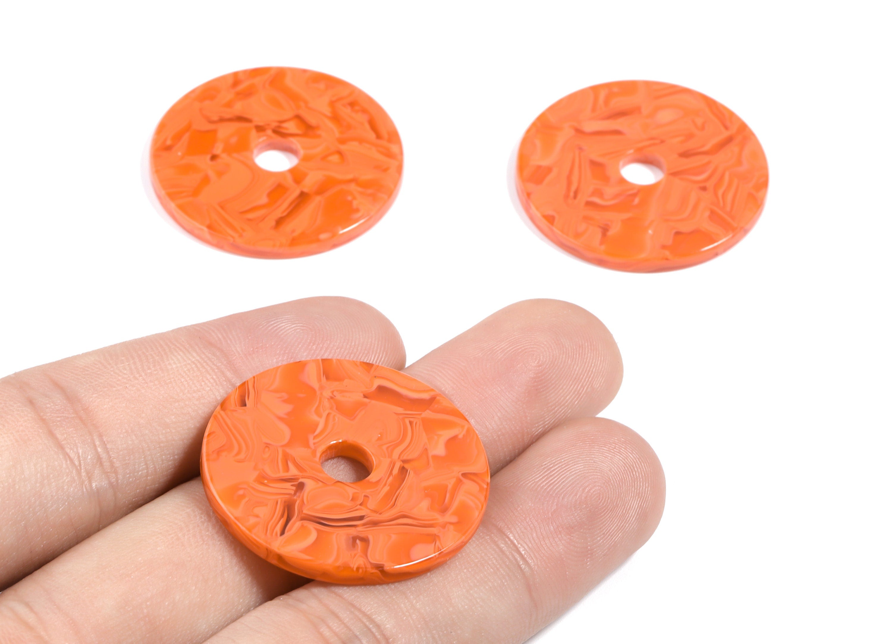 Acetate Round Charms - Circle Earring & Pendant - Earring Findings - Jewelry Supplies - Color Code: A459 - 30.49x30.49x2.6mm - AC1748-A459 - DOMEDBAZAAR