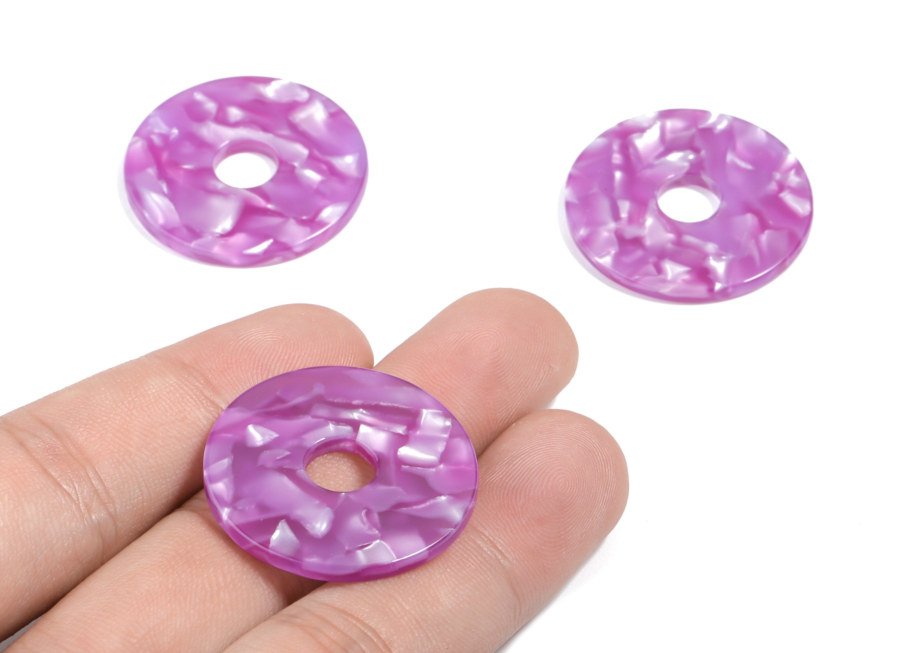 Acetate Circle Charms - Circle Earring & Pendant - Earring Findings - Jewelry Supplies - Color Code: A460 - 29.56x29.56x2.63mm - AC1754-A460 - DOMEDBAZAAR