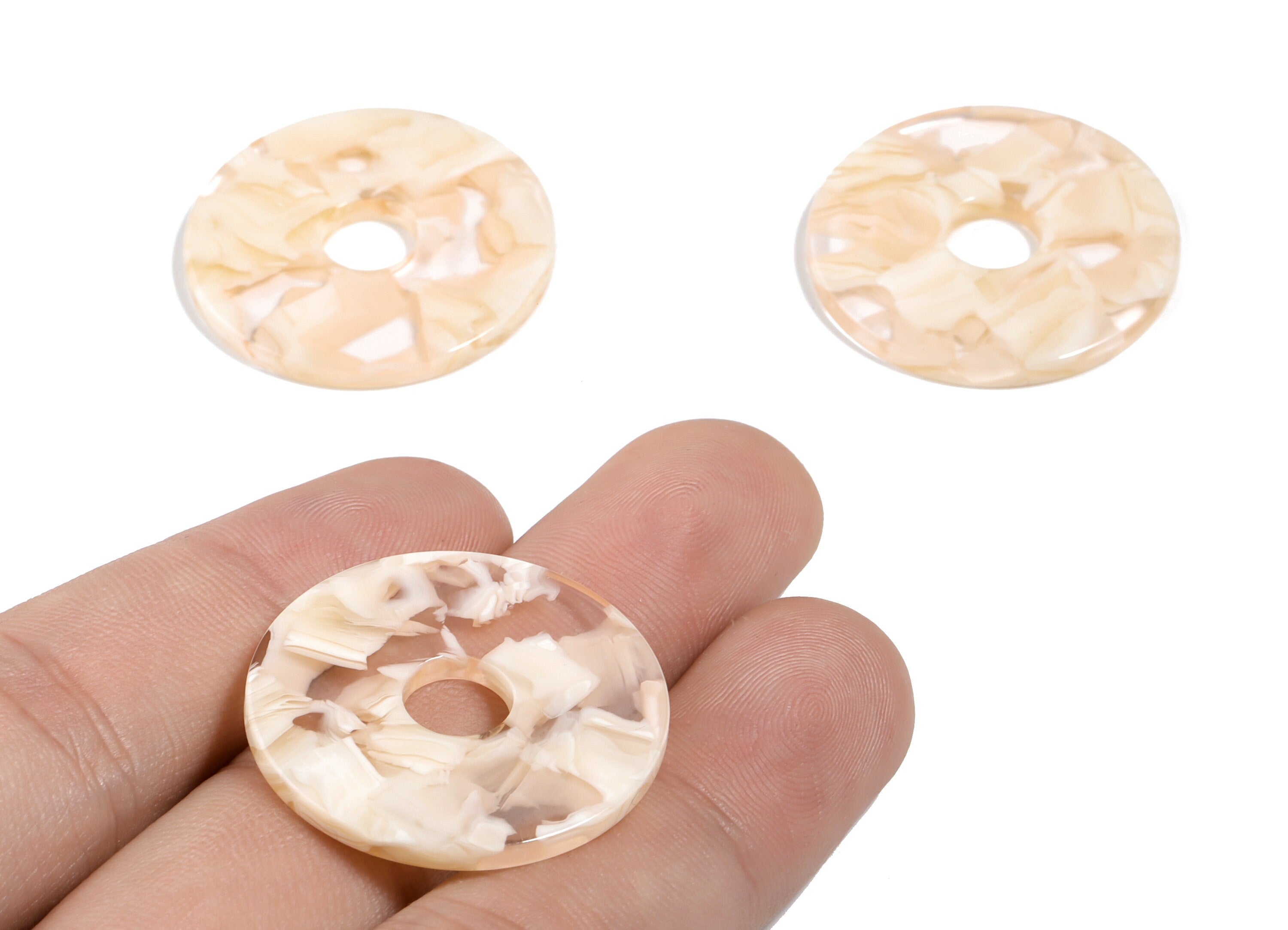 Acetate Circle Charms - Circle Earring & Pendant - Earring Findings - Jewelry Supplies - Color Code: A461 - 29.56x29.56x2.63mm - AC1754-A461 - DOMEDBAZAAR