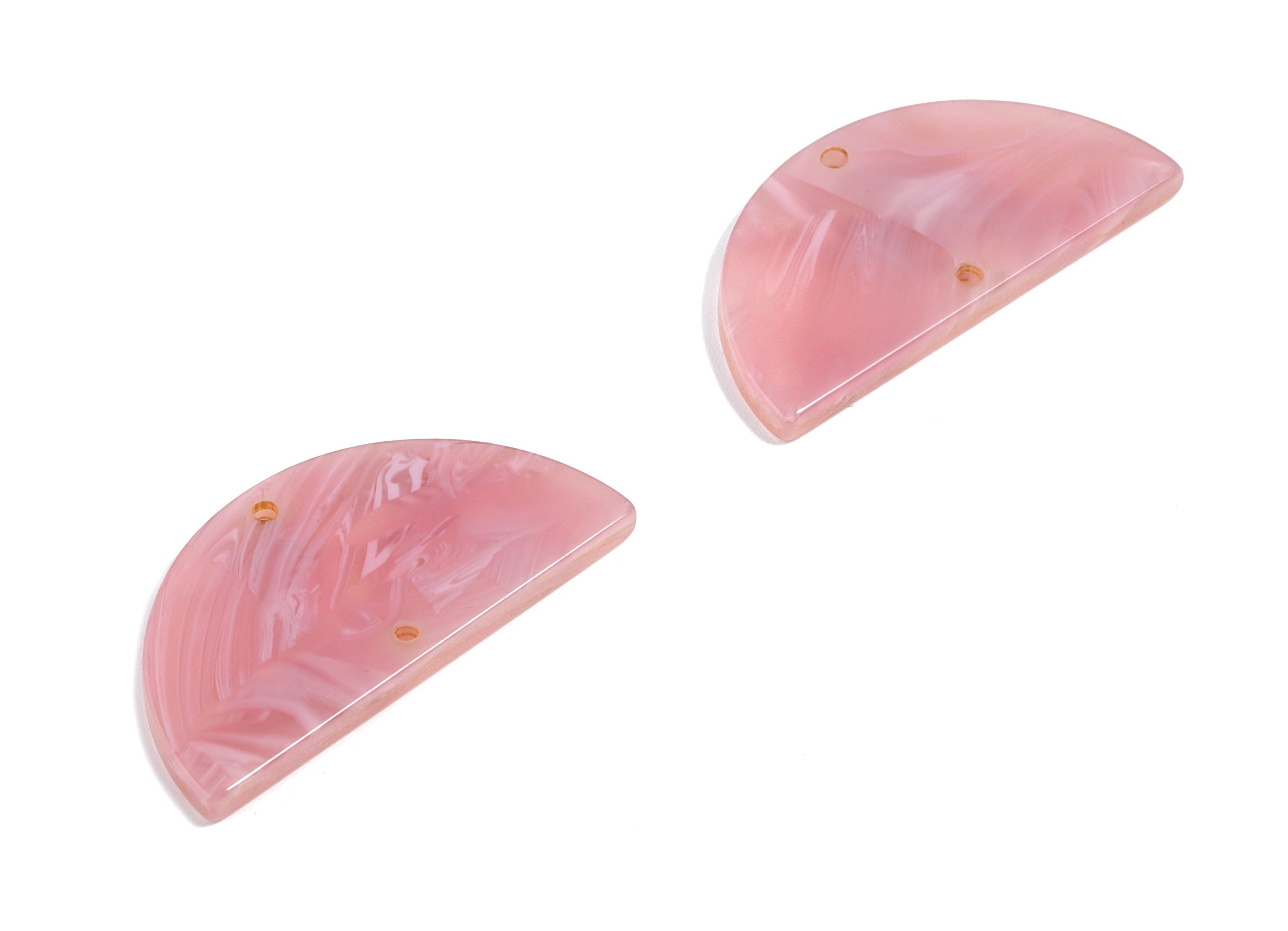 Acetate Semicircle Connectors - 2 Holes - Half Moon Earrings - Earring Findings - Color Code:A26 - 37.2x18.55x2.4mm - AC1794-A26 - DOMEDBAZAAR