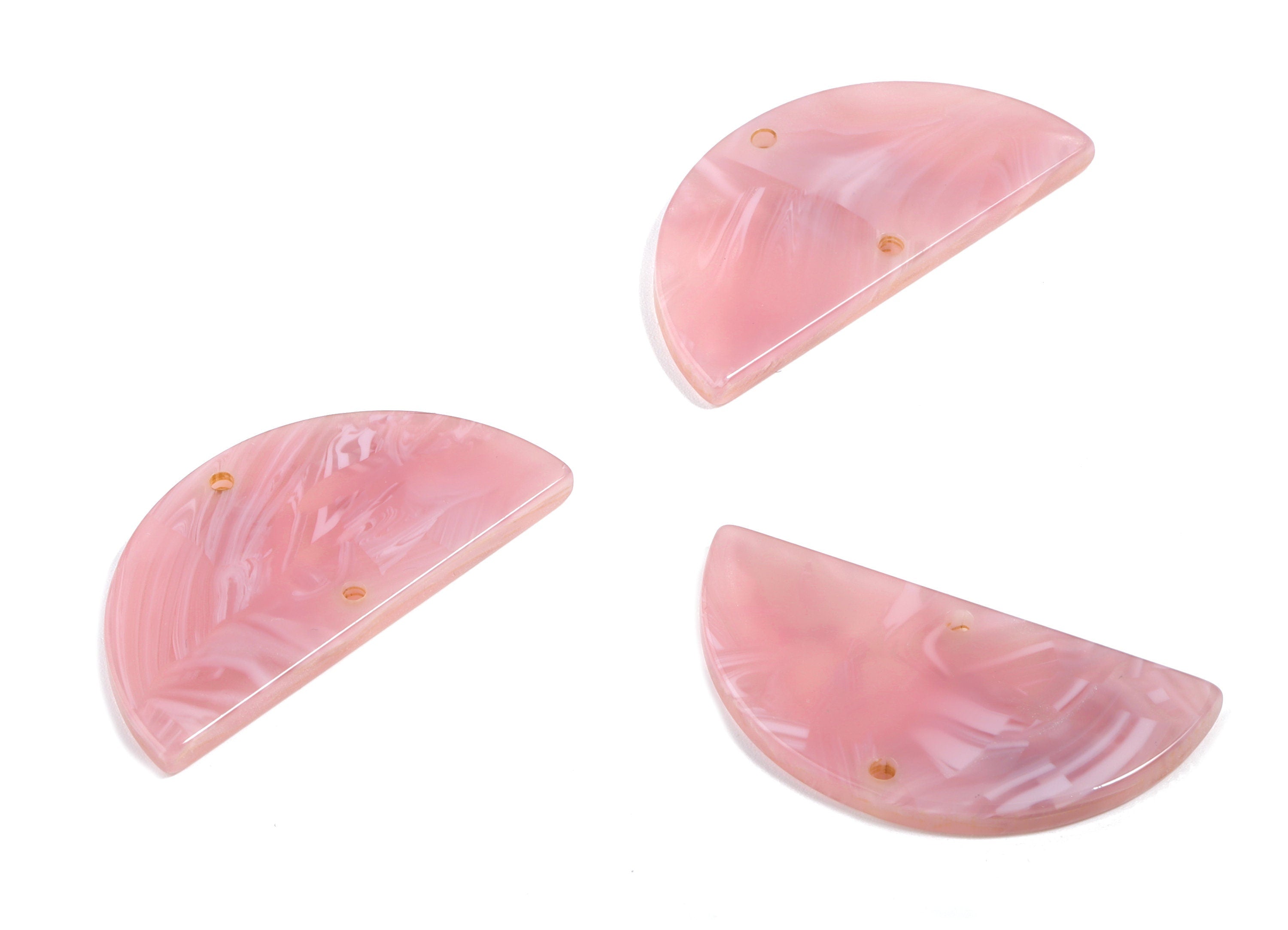 Acetate Semicircle Connectors - 2 Holes - Half Moon Earrings - Earring Findings - Color Code:A26 - 37.2x18.55x2.4mm - AC1794-A26 - DOMEDBAZAAR
