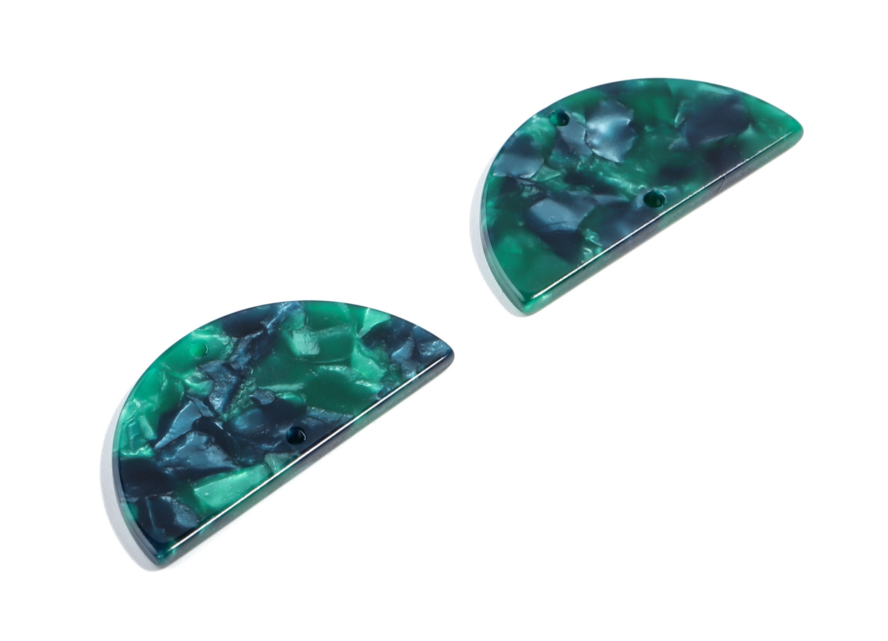 Acetate Semicircle Connectors - 2 Holes - Half Moon Earrings - Earring Findings - Color Code:A13 - 37.2x18.55x2.4mm - AC1794-A13 - DOMEDBAZAAR
