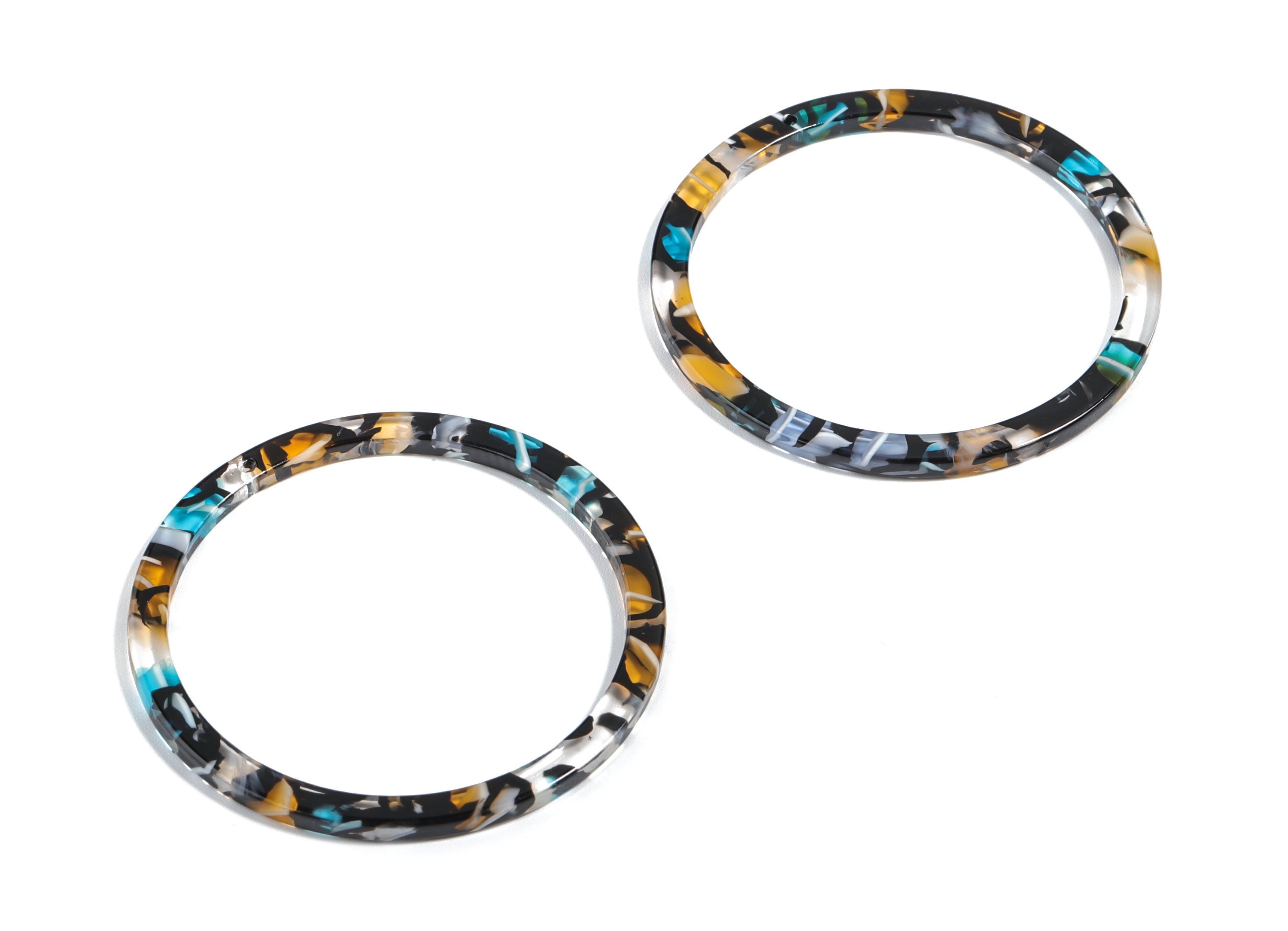 Acetate Circle Earring Charms - Circle Earring Pendant - Earring Findings - Jewelry Supplies - Color Code: A335 - 44x44x2.7mm - AC1126-A335 - DOMEDBAZAAR