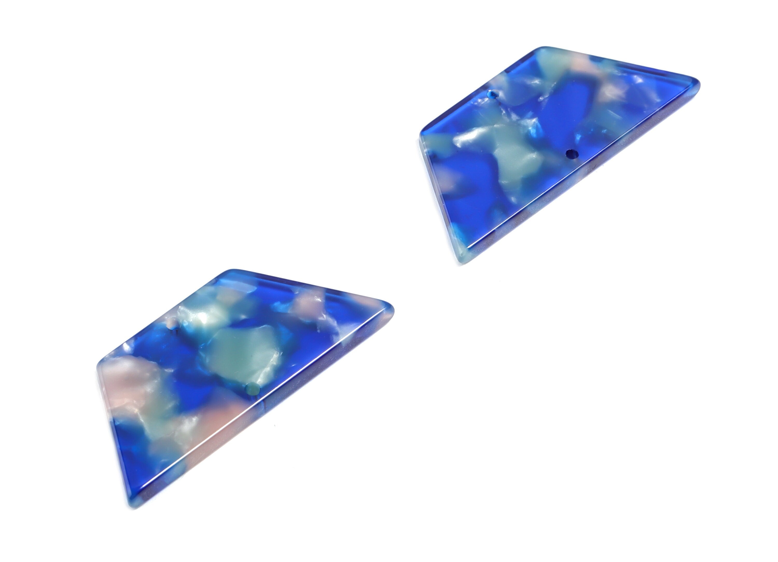 Acetate Trapezoid Connectors - 2 Holes - Trapezoid Earrings - Earring Findings - Color Code:A37 - 36.62x16x2.67mm - AC1802-A37 - DOMEDBAZAAR
