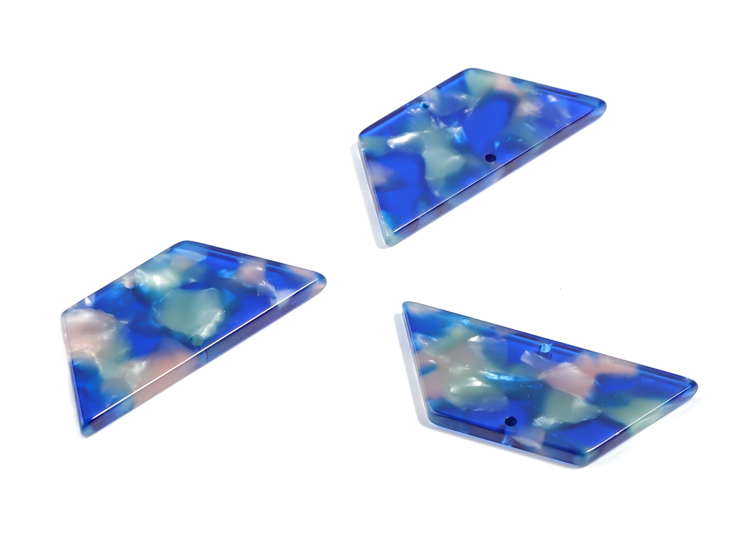 Acetate Trapezoid Connectors - 2 Holes - Trapezoid Earrings - Earring Findings - Color Code:A37 - 36.62x16x2.67mm - AC1802-A37 - DOMEDBAZAAR