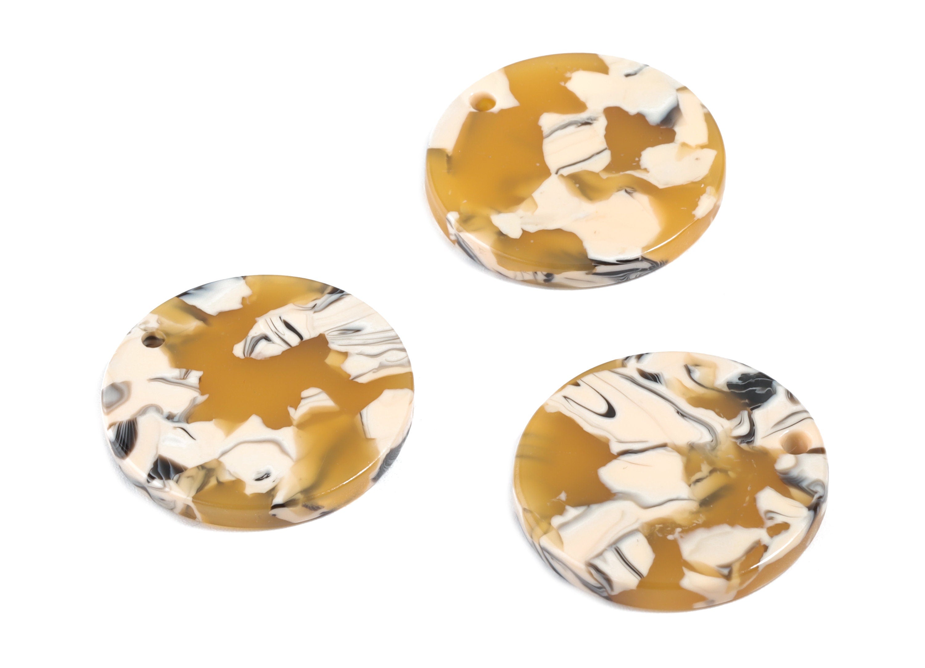 Acetate Acrylic Round Earring Charms - Coin Pendant - Earring Findings - Jewelry Supplies - Color Code: A14 - 21.9x21.85x2.68mm - AC1170-A14 - DOMEDBAZAAR