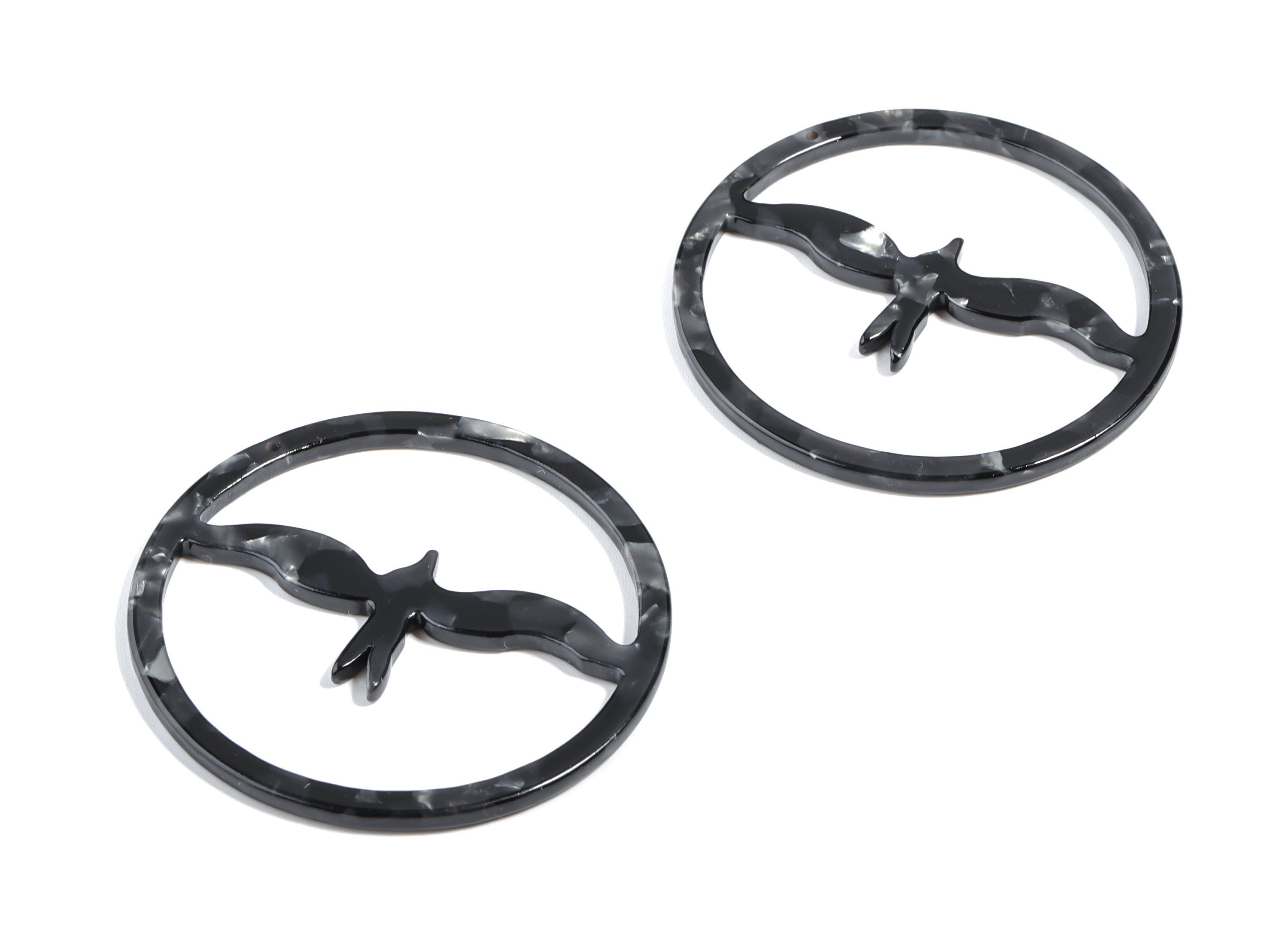 Acetate Swallow Earring Hoop - Bird Hoop Earring Charm and Pendant- Jewelry Supplies - Color Code:A48 - 50.33x50.33x2.48mm - AC1869-A48 - DOMEDBAZAAR