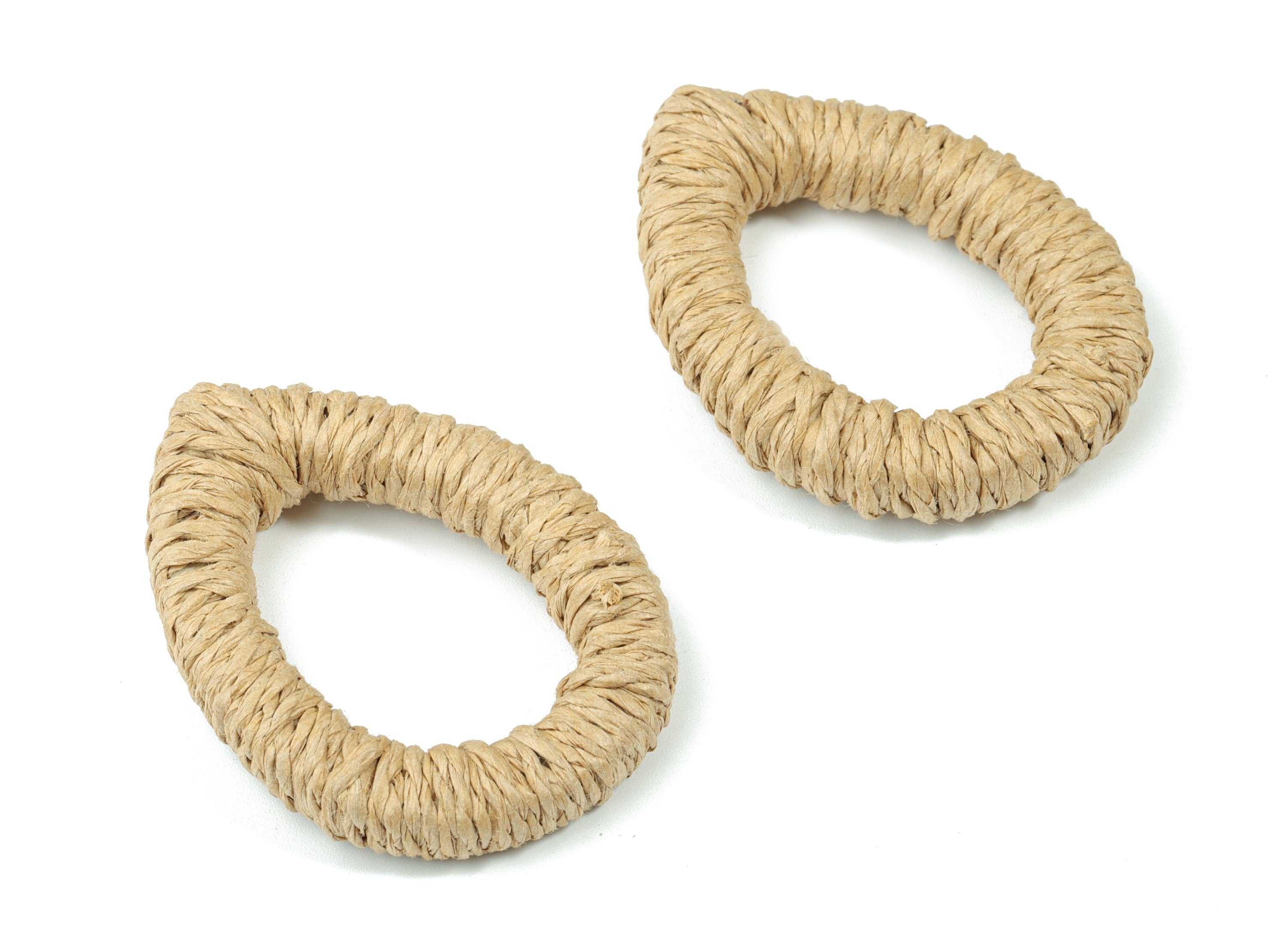 Handwoven Rattan Rope Earrings - Drop Rattan Earrings Charms - Wooden Straw Earrings - Jewelry Handmade - 50.33x38.16x8.28mm - RT1361B - DOMEDBAZAAR