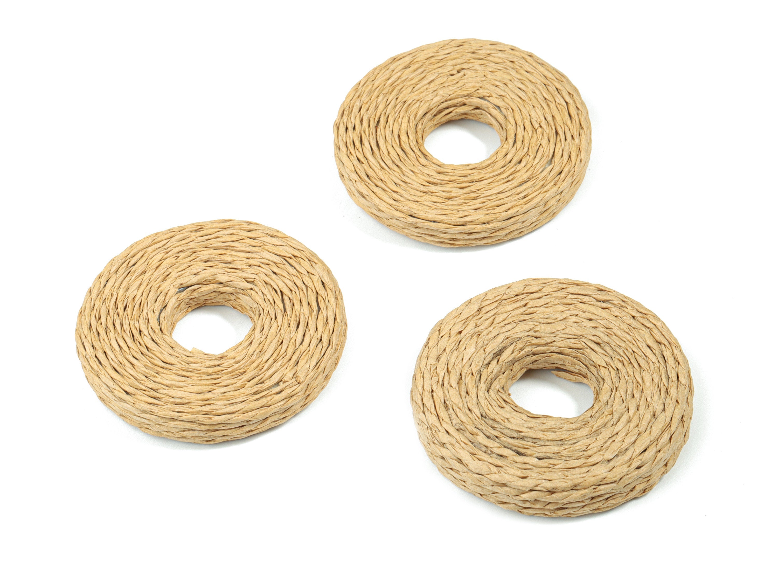 Handwoven Rattan Circle Earrings - Round Rattan Earrings Charms - Wooden Straw Earrings - Jewelry Handmade - 52.57x52.56x8.52mm - RT1363 - DOMEDBAZAAR