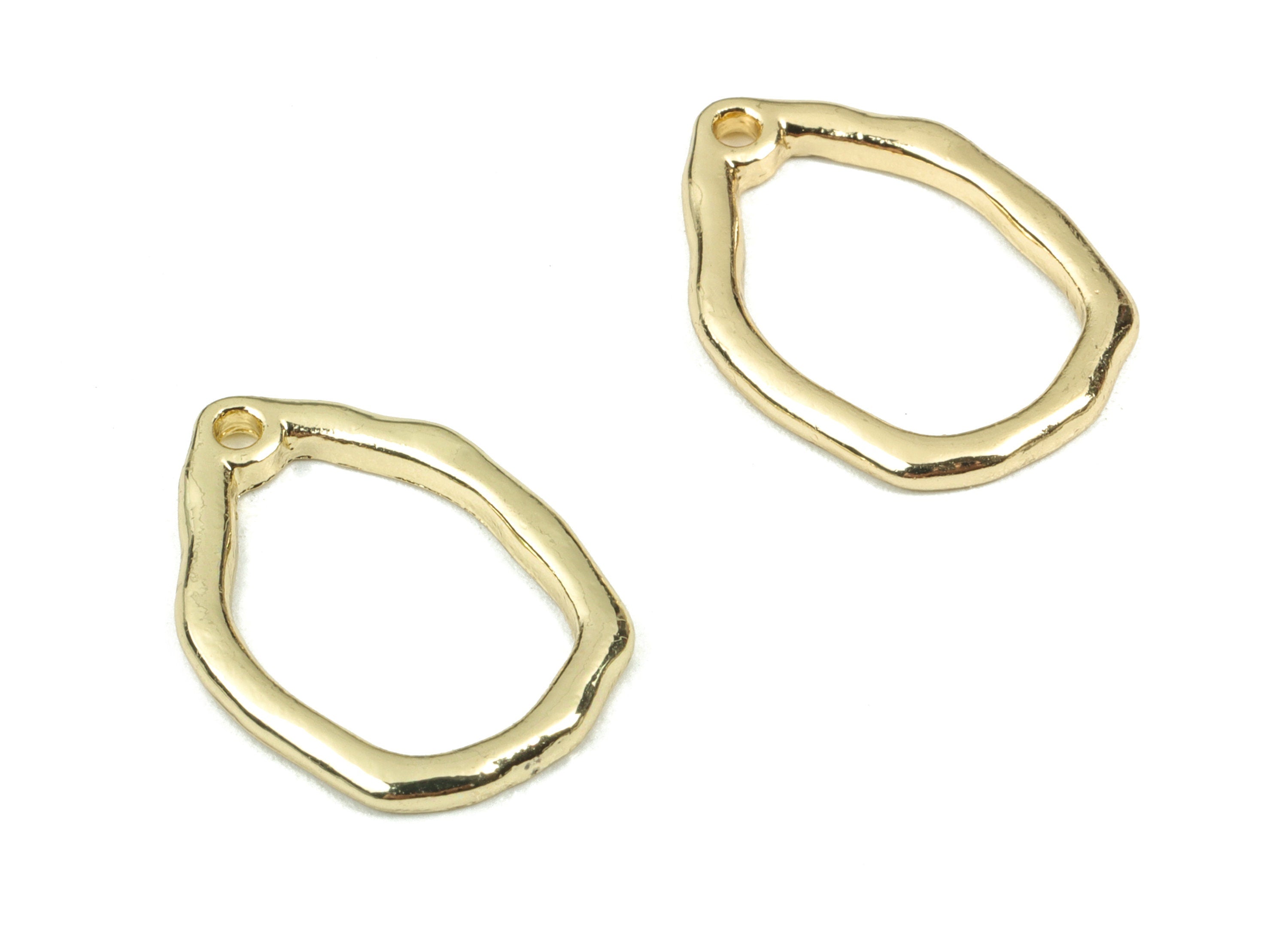 Alloy Drop Earring Charms - Gold Drop Pendant - KC Gold Plating - Earring Findings - Jewelry Supplies - 19.84x14.54x1.67mm - ZZ1690 - DOMEDBAZAAR