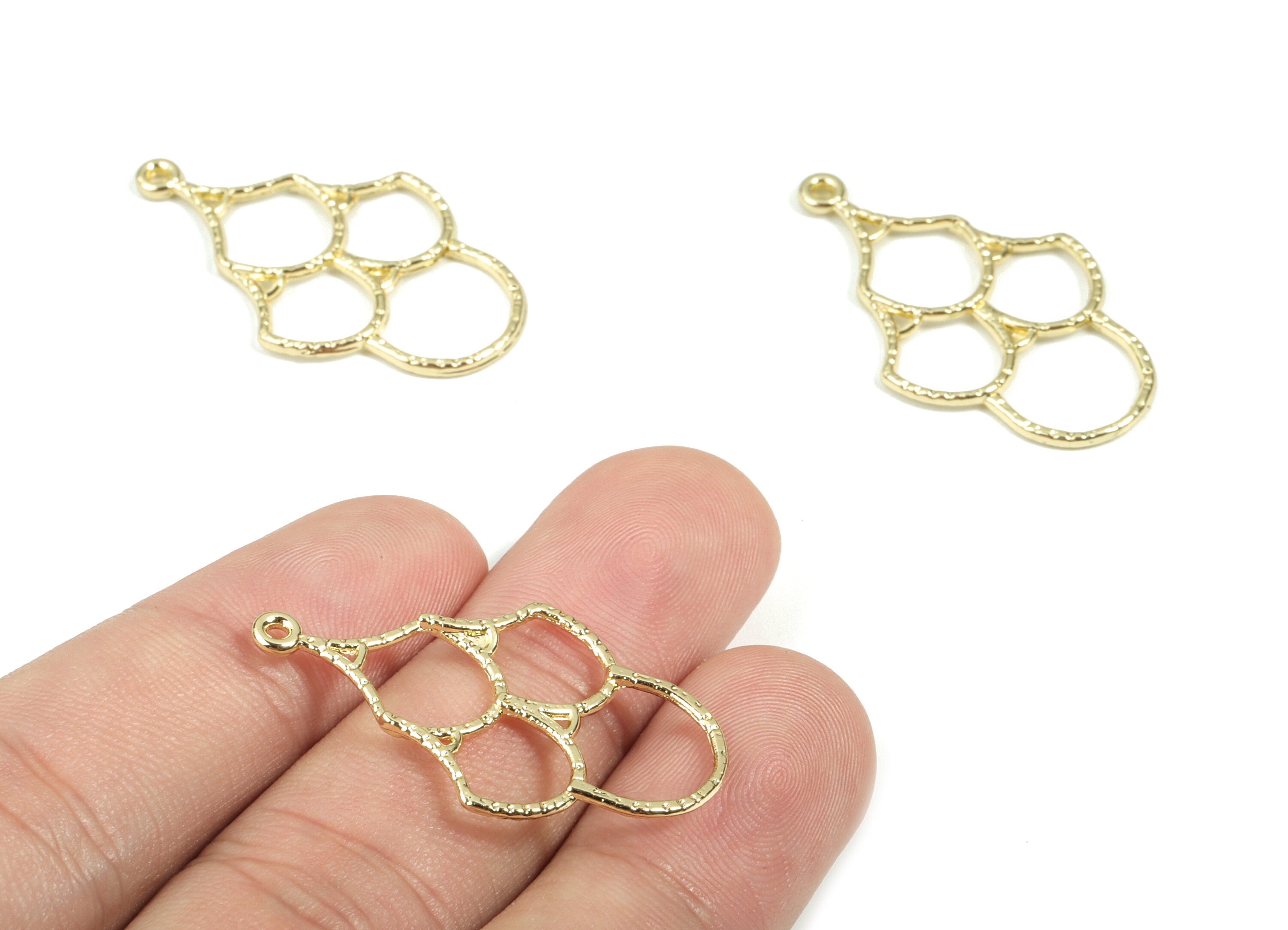 Alloy Drops Earring Charms - KC Gold Drop Pendant - KC Gold Plating - Earring Findings - Jewelry Supplies - 34.37x20.55x1.3mm - ZZ1697 - DOMEDBAZAAR