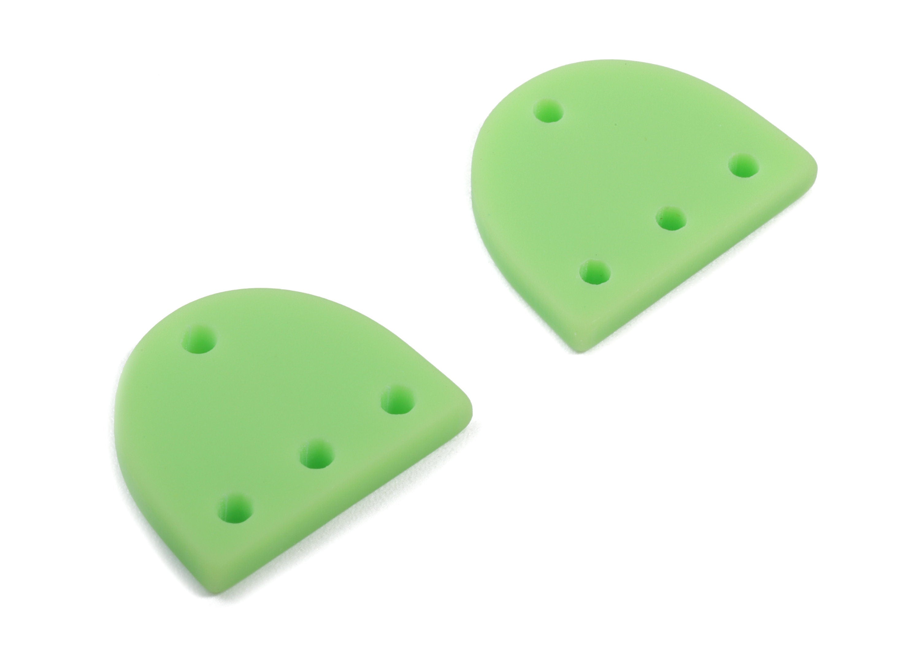 Acrylic Mini D Earring Connector - Matte Semi Circle Earring - 4 Holes - Jewelry Supplies - Color Code:A469 - 14.57x12.16x2.18mm - AC1896D - DOMEDBAZAAR