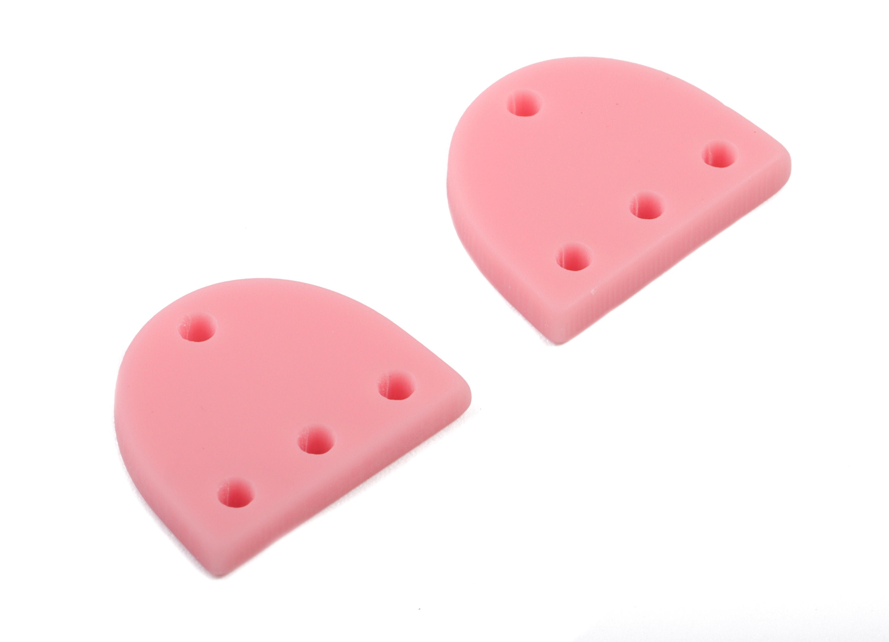 Acrylic Mini D Earring Connector - Matte Semi Circle Earring - 4 Holes - Jewelry Supplies - Color Code:A471 - 14.57x12.16x2.18mm - AC1896F - DOMEDBAZAAR