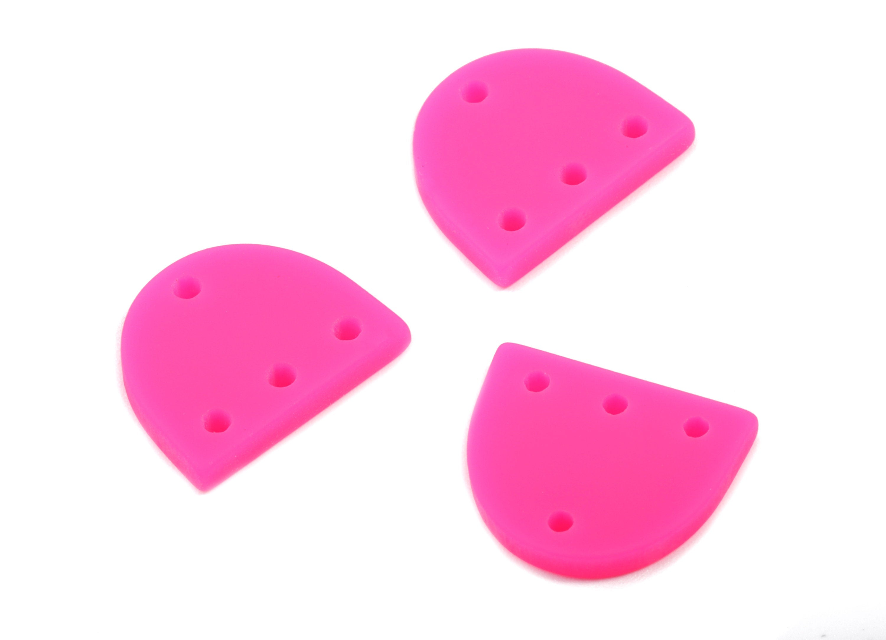Acrylic Mini D Earring Connector - Matte Semi Circle Earring - 4 Holes - Jewelry Supplies - Color Code:A472 - 14.57x12.16x2.18mm - AC1896G - DOMEDBAZAAR