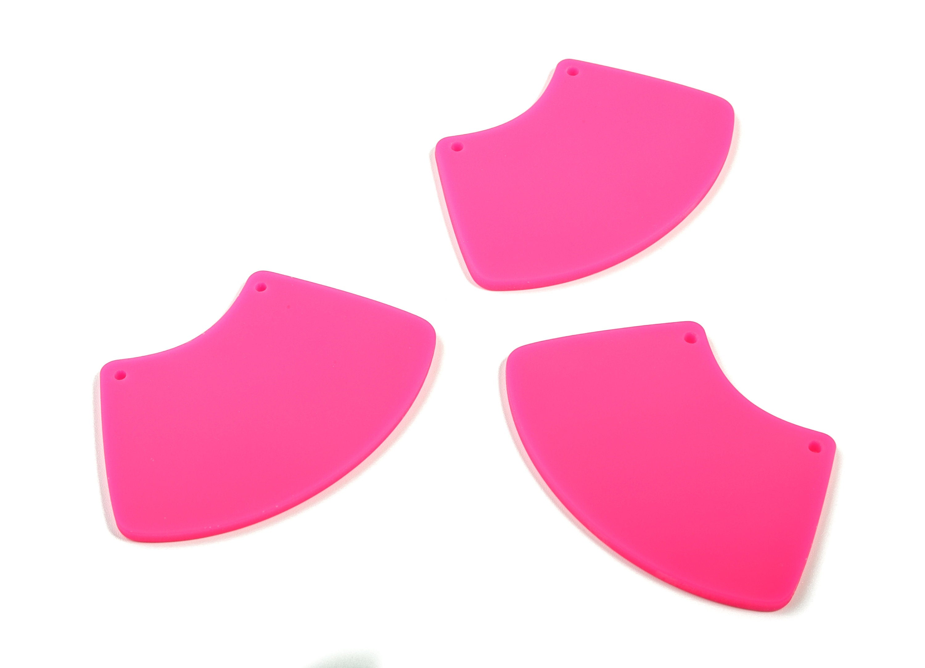 Acrylic Trapezoid Earring Connector - Matte Geometric Acrylic Charms - 2 Holes - Color Code:A472 - 51.9x34.26x2.25mm - AC1883D - DOMEDBAZAAR