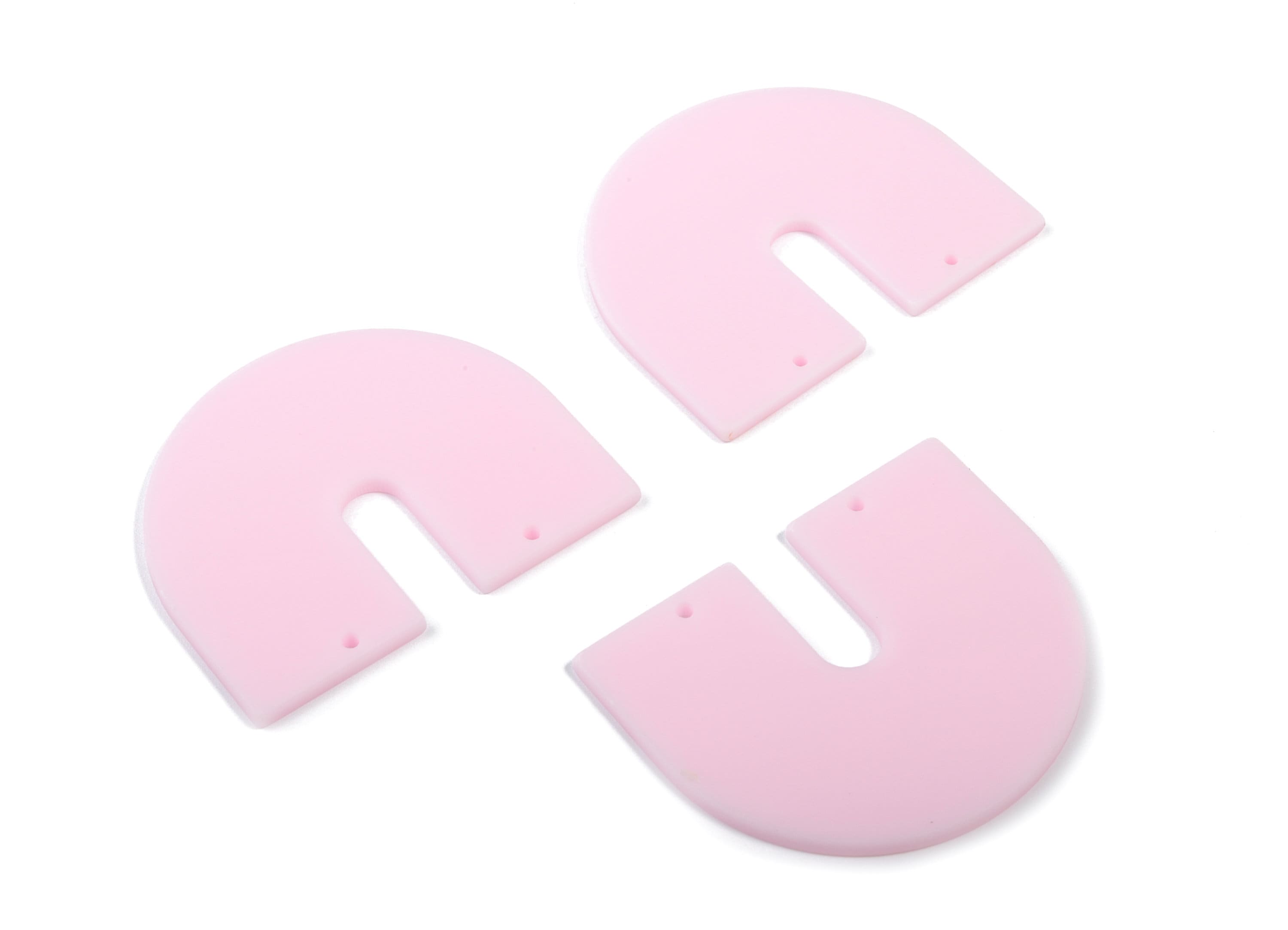 Acrylic Geometric Earring Connector - Matte U Acrylic Charms - Jewelry Supplies - 2 Holes - Color Code:A473 - 43.5x36.06x2.1mm - AC1884A - DOMEDBAZAAR