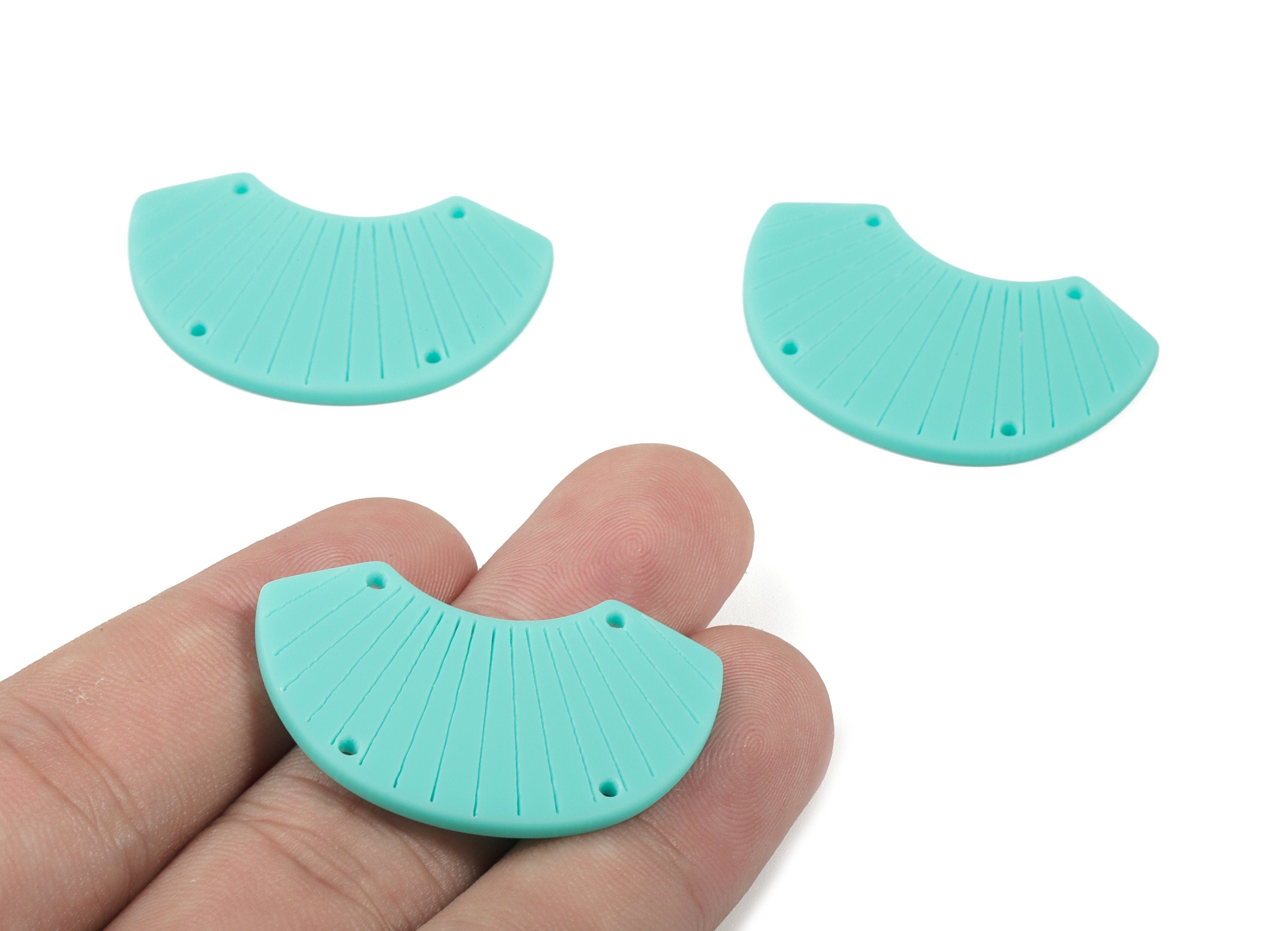 Acrylic Shell Earring Connector - Matte Sheall Earring Charms - Jewelry Supplies - 4 Holes - Color Code:A467 - 36.53x23.27x2.16mm - AC1892B - DOMEDBAZAAR