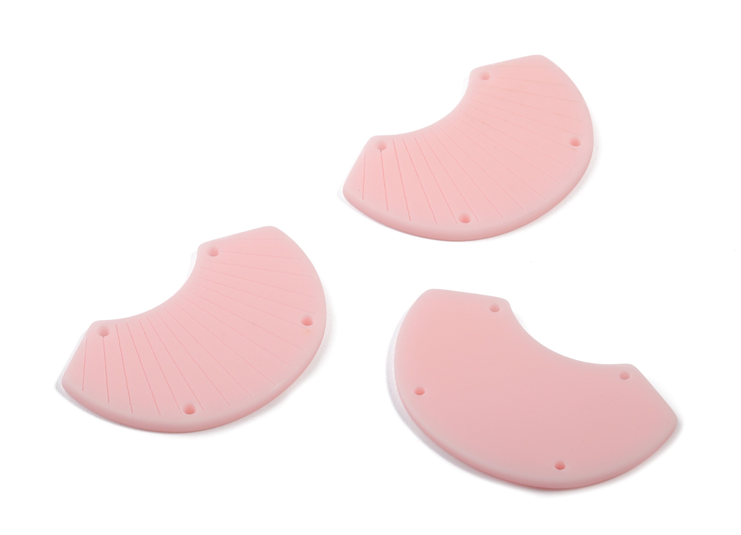 Acrylic Shell Earring Connector - Matte Sheall Earring Charms - Jewelry Supplies - 4 Holes - Color Code:A473 - 36.53x23.27x2.16mm - AC1892G - DOMEDBAZAAR