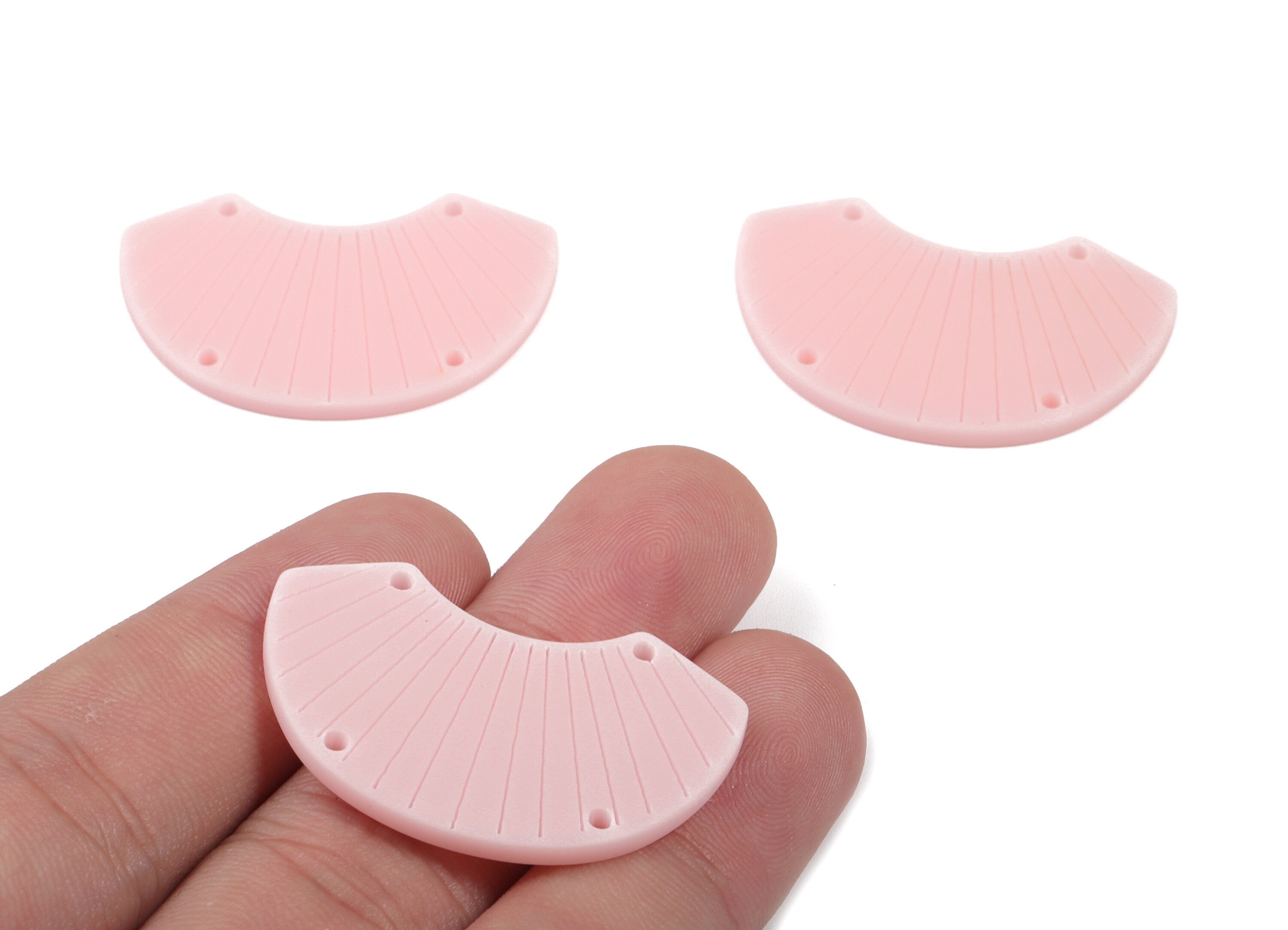 Acrylic Shell Earring Connector - Matte Sheall Earring Charms - Jewelry Supplies - 4 Holes - Color Code:A473 - 36.53x23.27x2.16mm - AC1892G - DOMEDBAZAAR