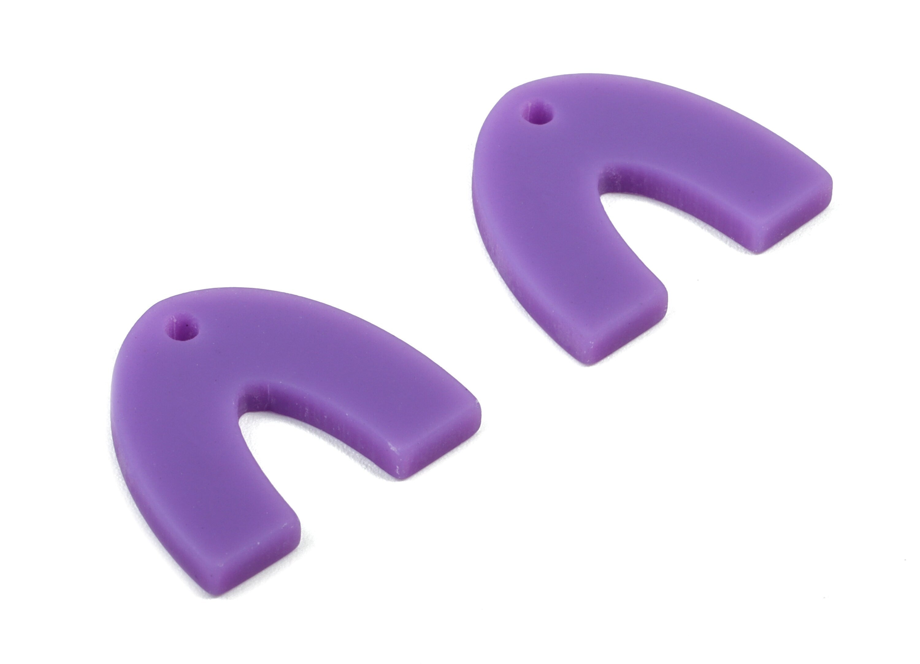 Acrylic Mini U Earring Charms - Matte Mini Geometric Earring - Jewelry Supplies - Color Code:A475 - 17.33x15.66x2.2mm - AC1890F - DOMEDBAZAAR