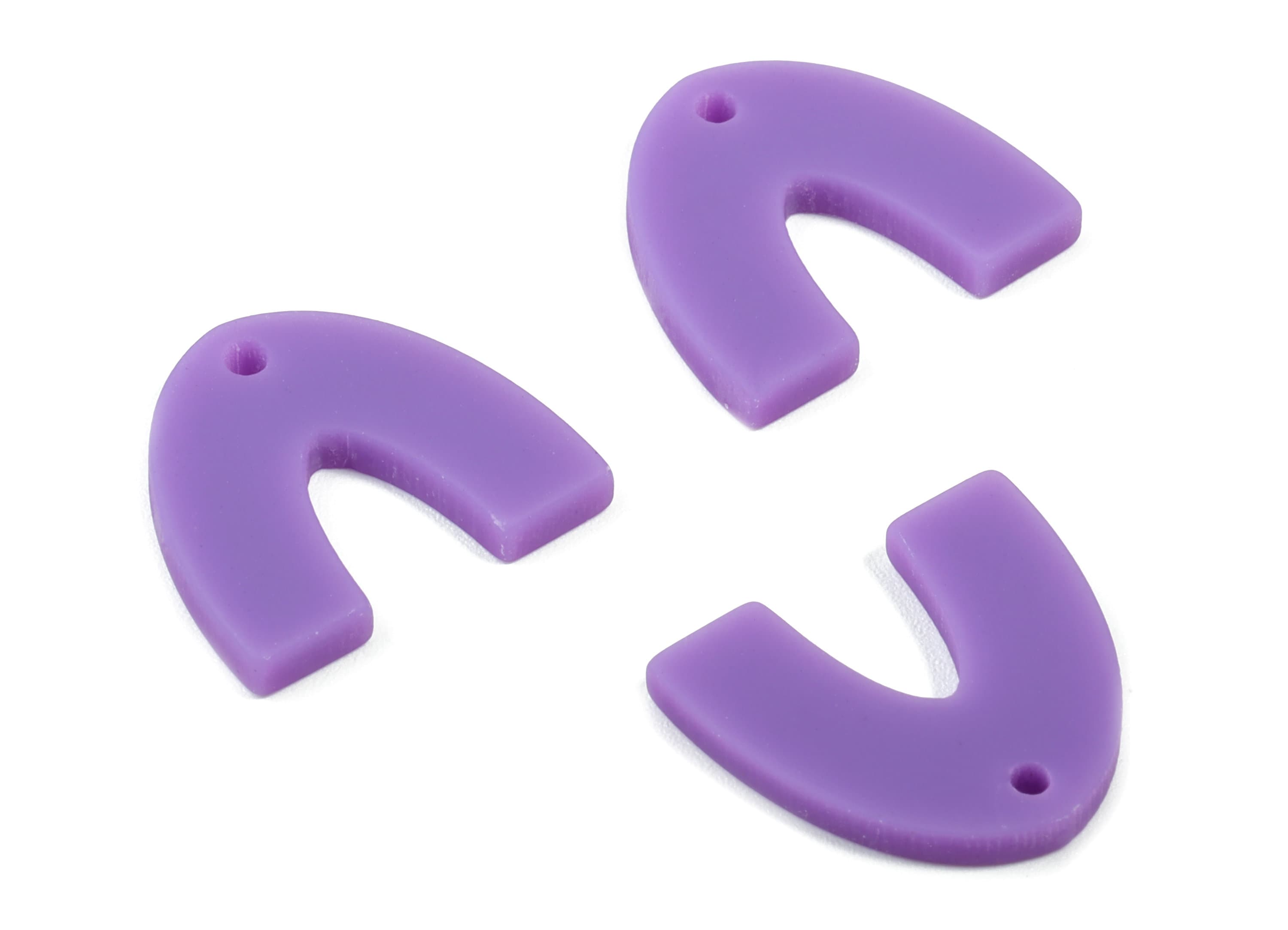 Acrylic Mini U Earring Charms - Matte Mini Geometric Earring - Jewelry Supplies - Color Code:A475 - 17.33x15.66x2.2mm - AC1890F - DOMEDBAZAAR