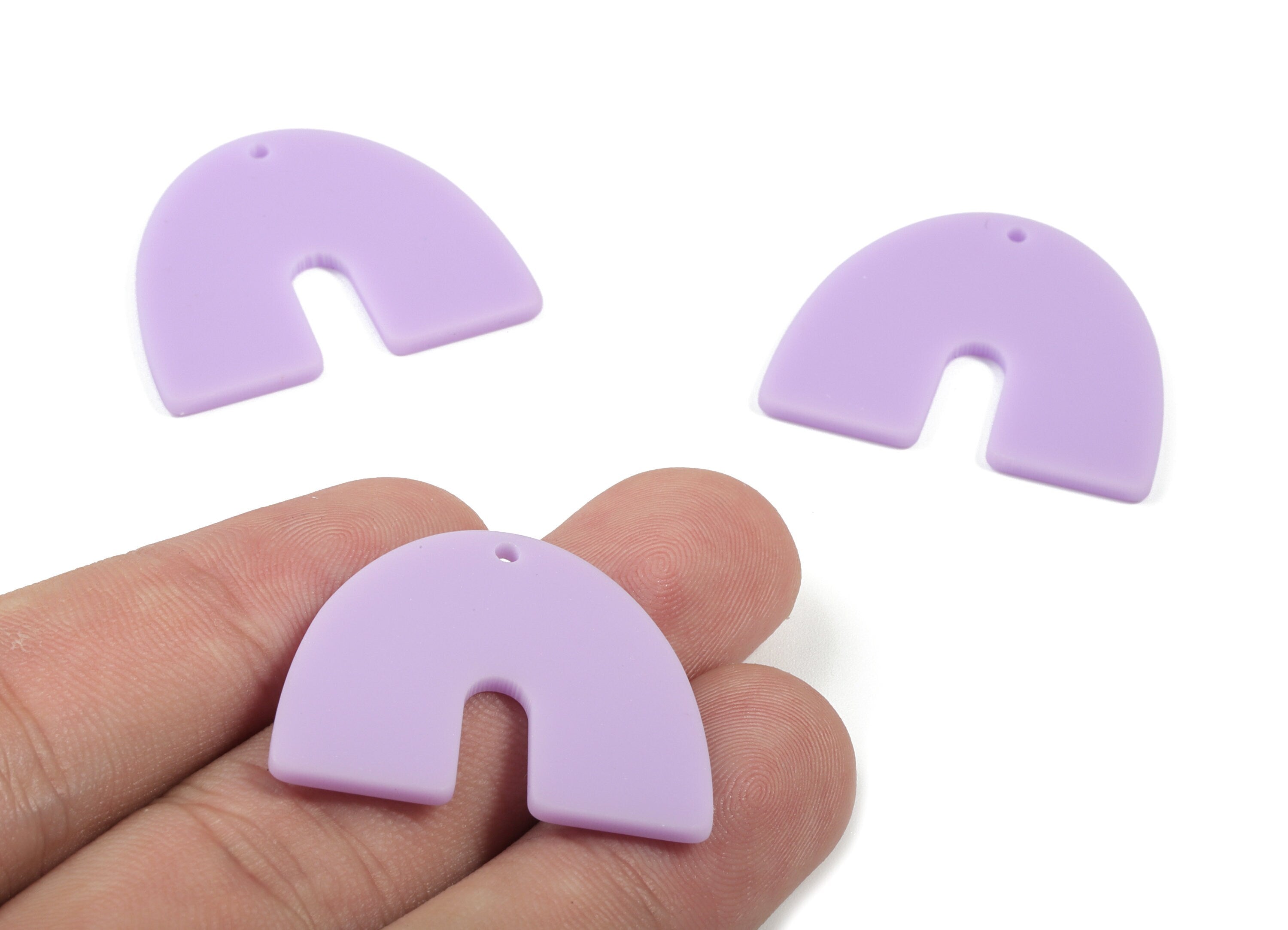 Acrylic U Earring Charms - Matte Mini Geometric Earring - Jewelry Supplies - Color Code:A468 - 30.96x24.62x2.19mm - AC1894C - DOMEDBAZAAR